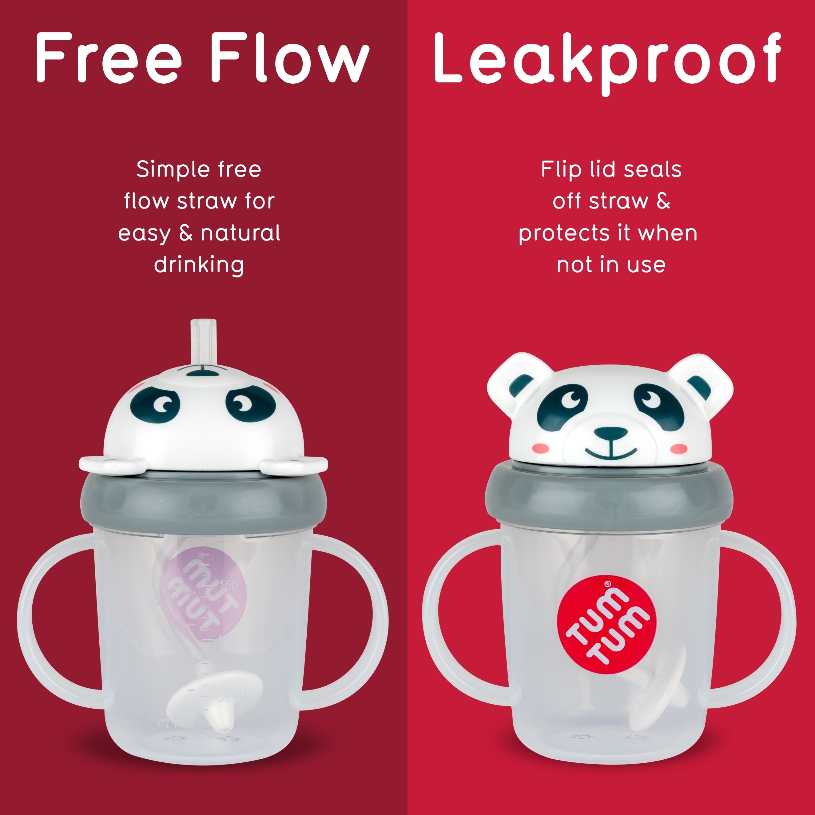 Tum Tum Cups Tippy Up Sippy Cup Pip Panda tasse à paille lestée 200 ml