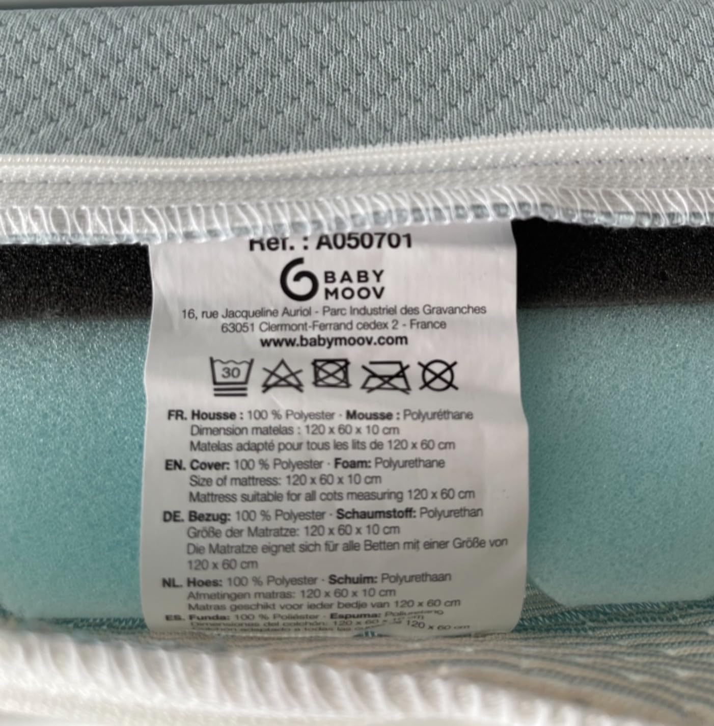 Babymoov Moov / Moov & Cosy’Lite Ergonomique matelas bébé 60 x 120 cm