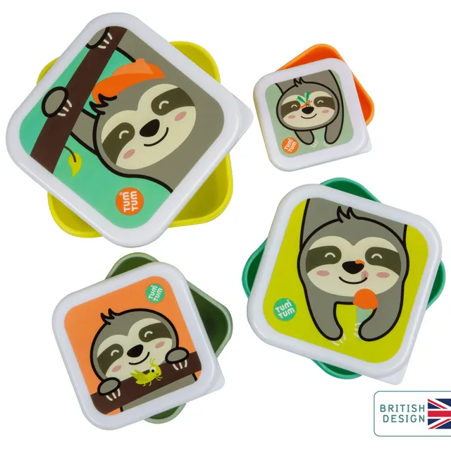 Tum Tum Lunch Boxes Stanley Sloth boîtes à goûter enfant lot de 4