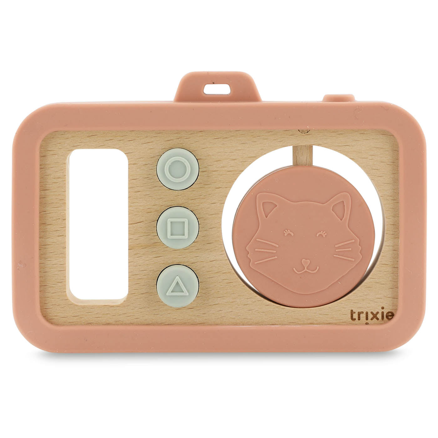 Trixie Baby Premiers jouets Mrs. Cat appareil photo bébé en silicone et bois