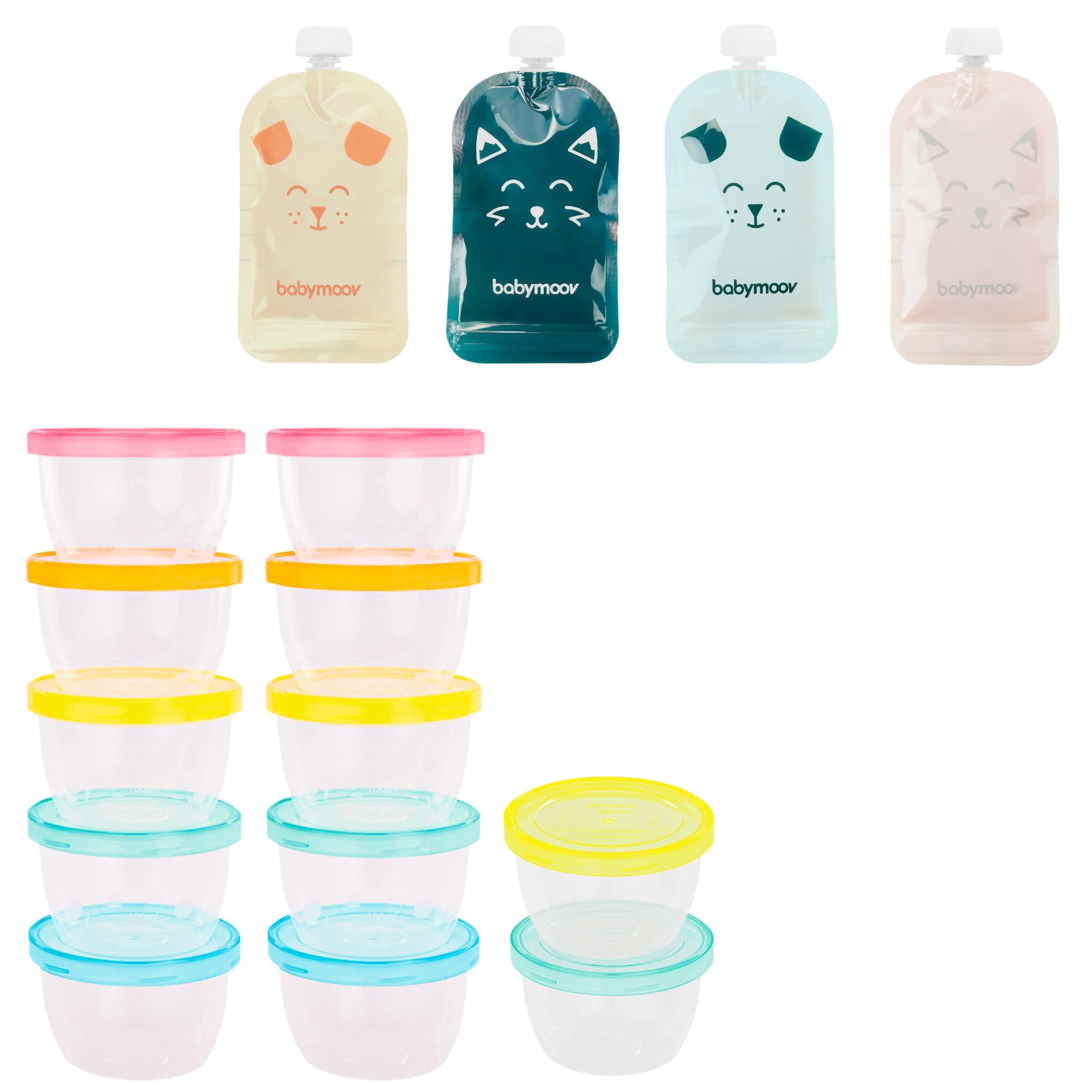 Babymoov Isy Babybols gourdes réutilisables 150 ml, lot de 20 sans BPA