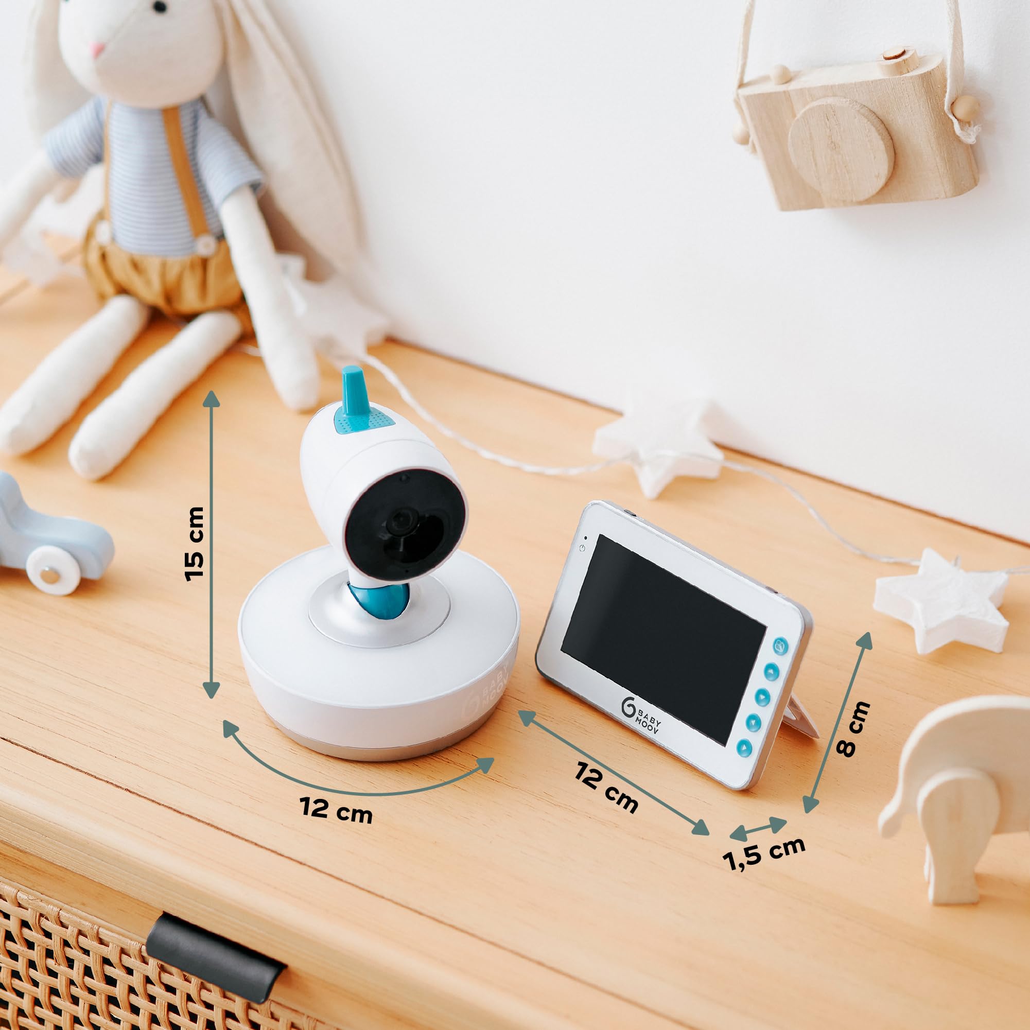 Babymoov YOO Moov babyphone vidéo caméra motorisée, écran 4,3 pouces