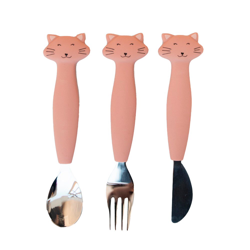 Trixie Baby Couverts 3 pièces en silicone Mrs. Cat