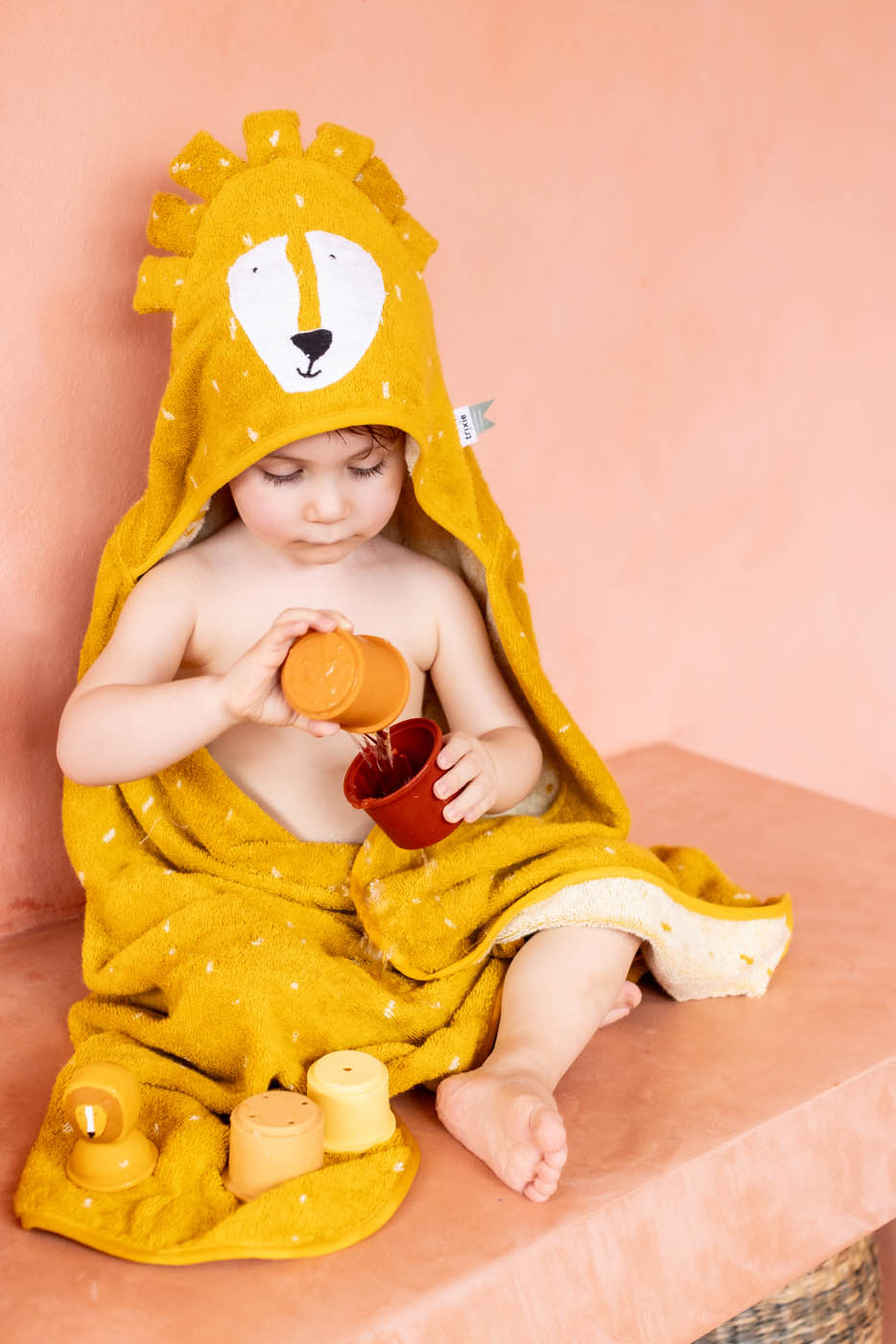 Trixie Baby Capes de bain Cape de bain 75 x 75 cm Mr. Lion coton bio