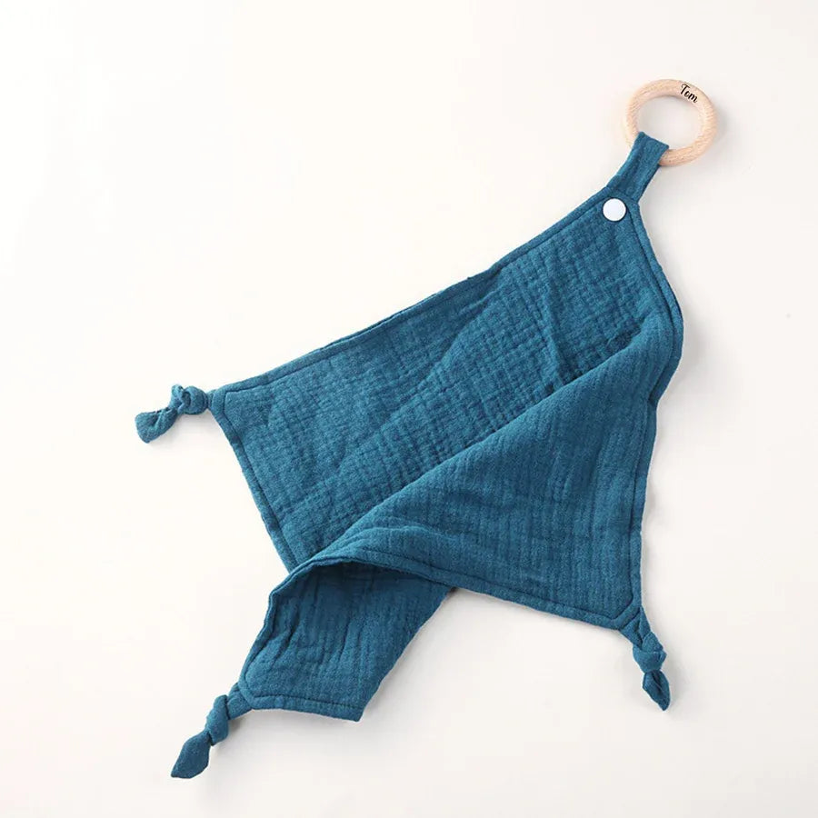 Baby-Crea Doudou personnalisé doudou serviette bleu marine en hêtre