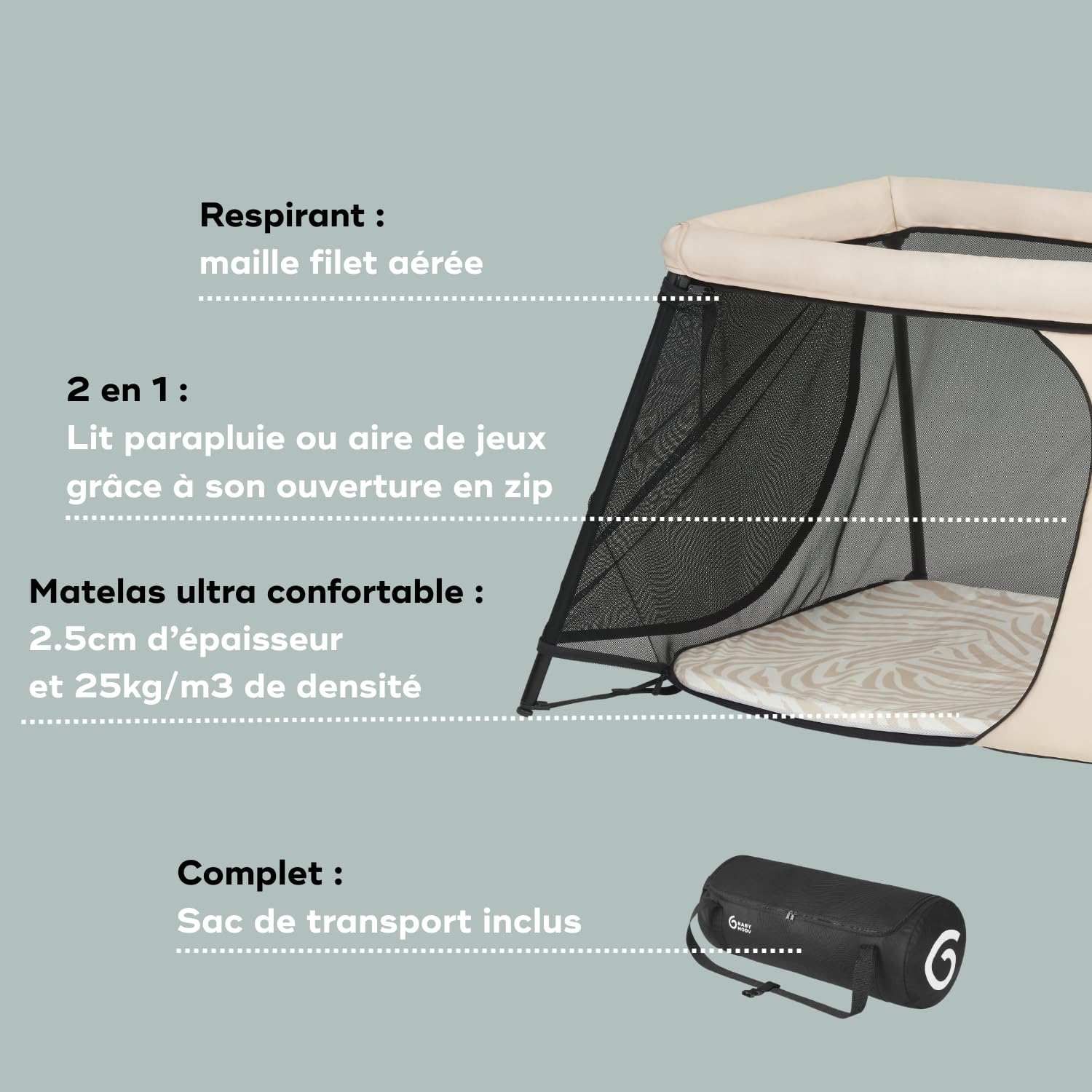 Babymoov Moov / Moov & Moov Sleep lit parapluie naissance à 4 ans