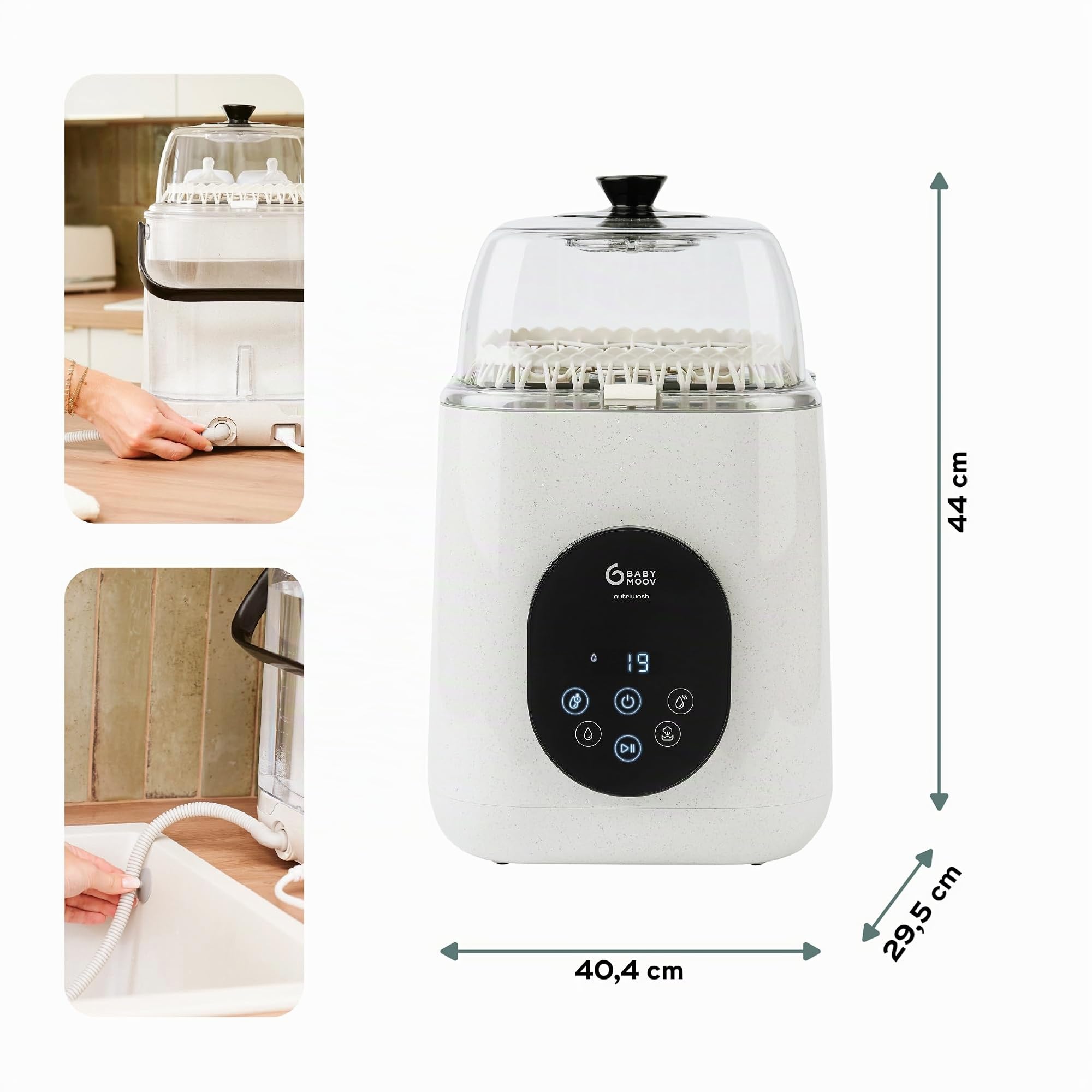 Babymoov Nutribaby / Duo Meal NutriWash lave-biberon électrique 4-en-1 beige