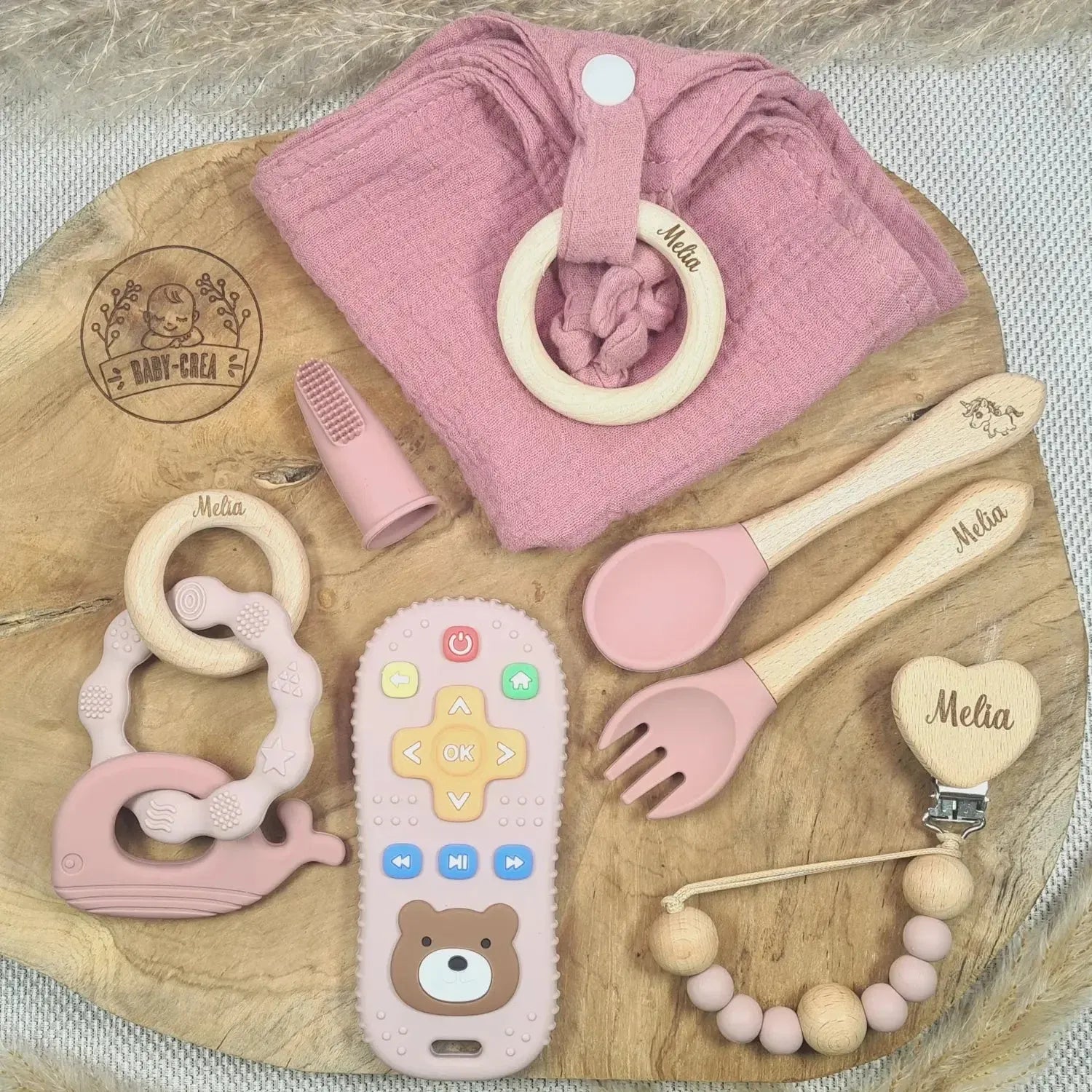 Baby-Crea Coffret naissance personnalisé Édition Premium coffret bébé rose pâle