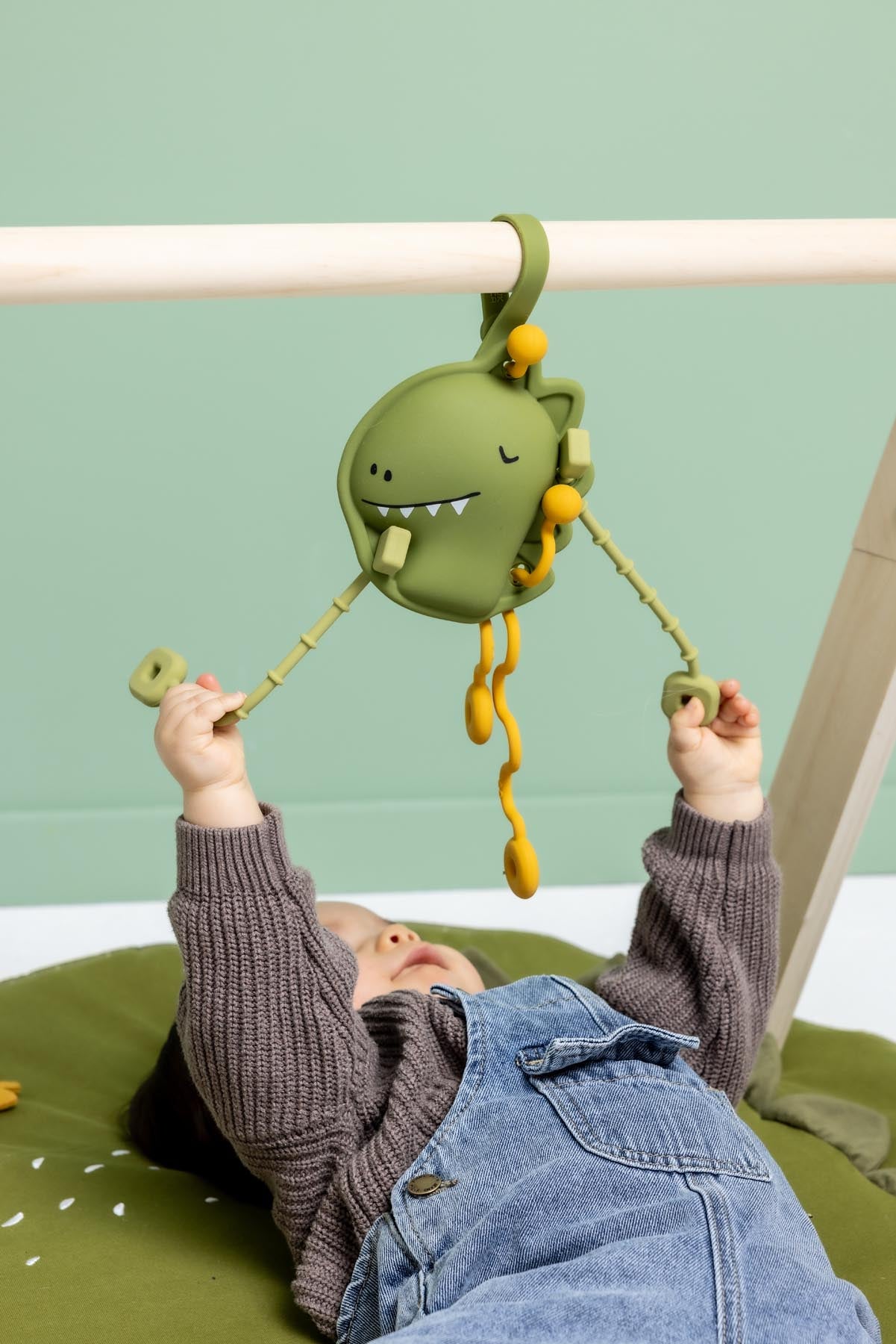 Trixie Baby Jouets sensoriels Jouet à tirer Mr. Dino silicone dentition