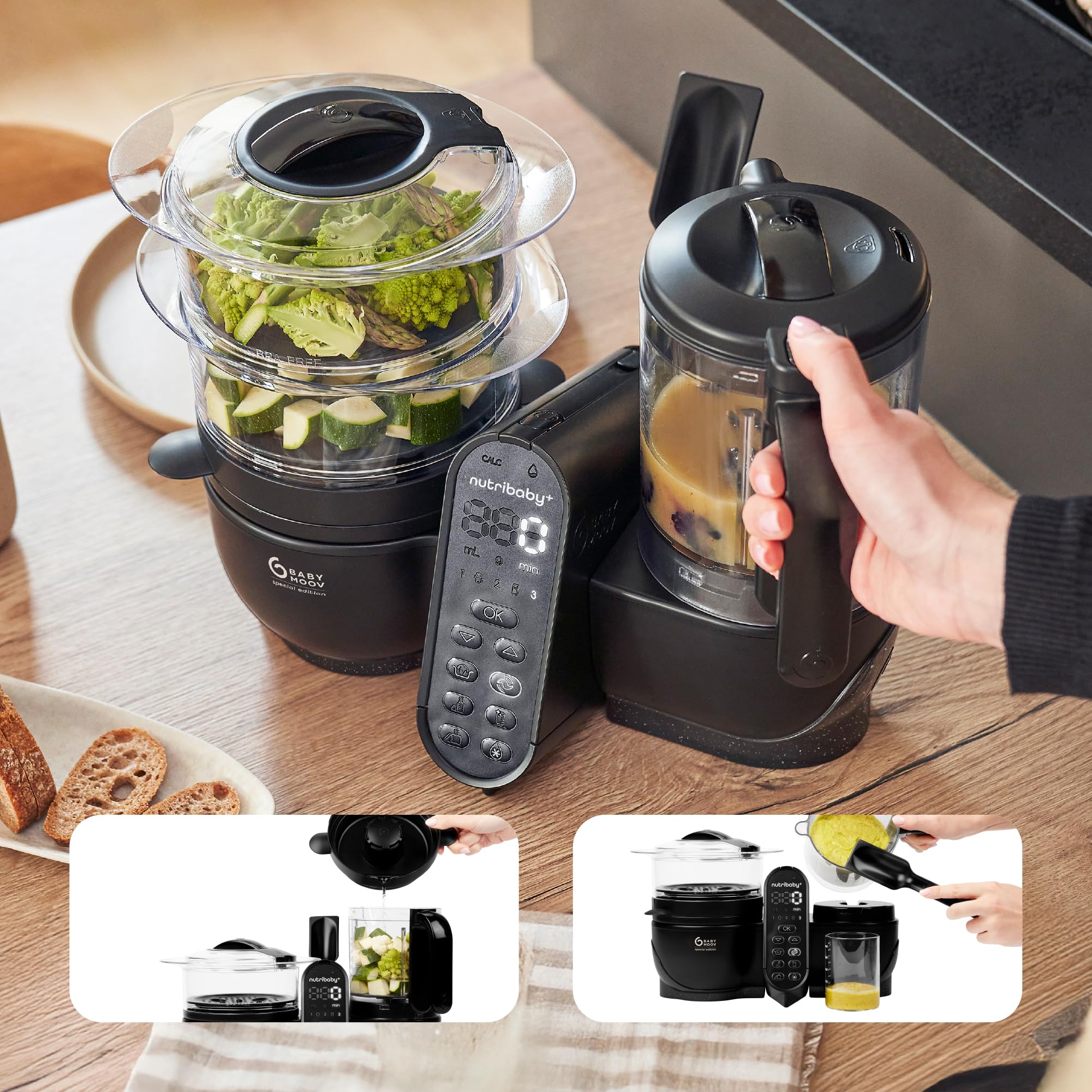 Babymoov Nutribaby(+) XL robot cuiseur bébé 2,9 L noir vapeur