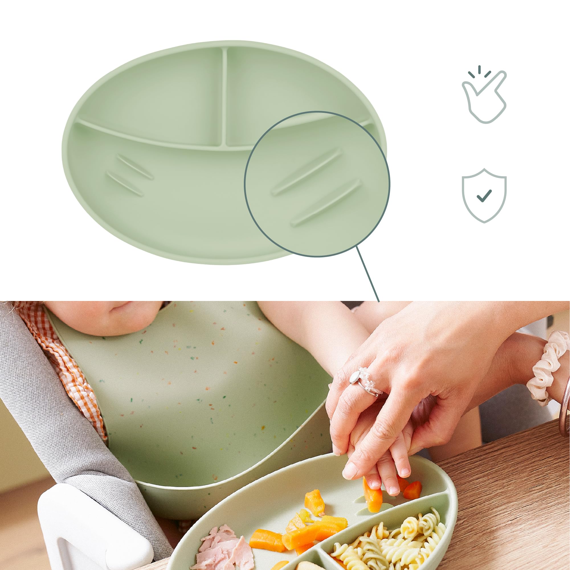 Babymoov Isy / Babybols assiette compartimentée antidérapante en silicone