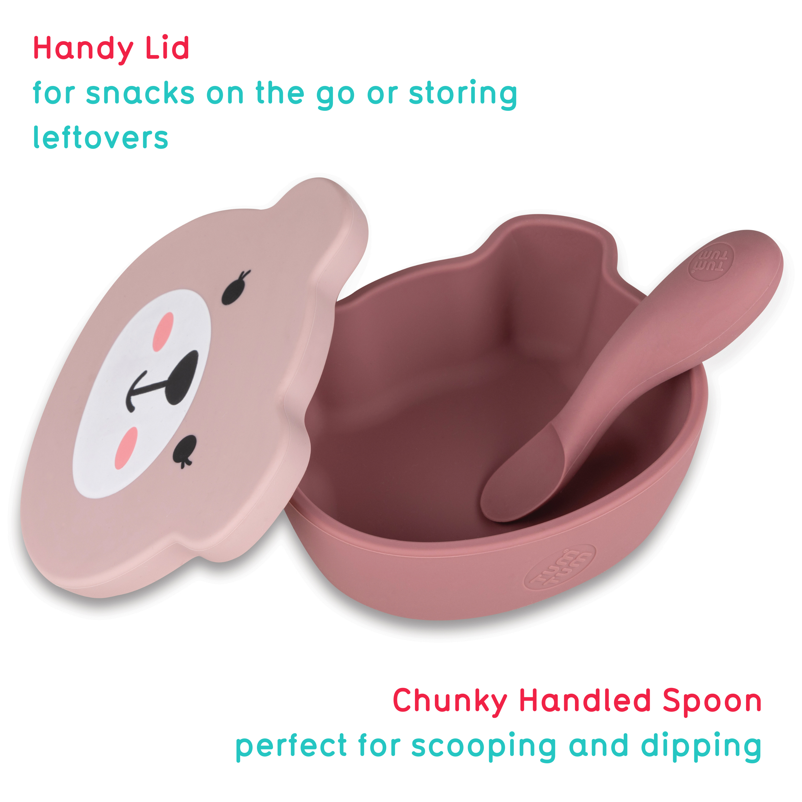 Tum Tum Bowls & Plates Baby Suction Bowl & Spoon Set bol ventouse rose