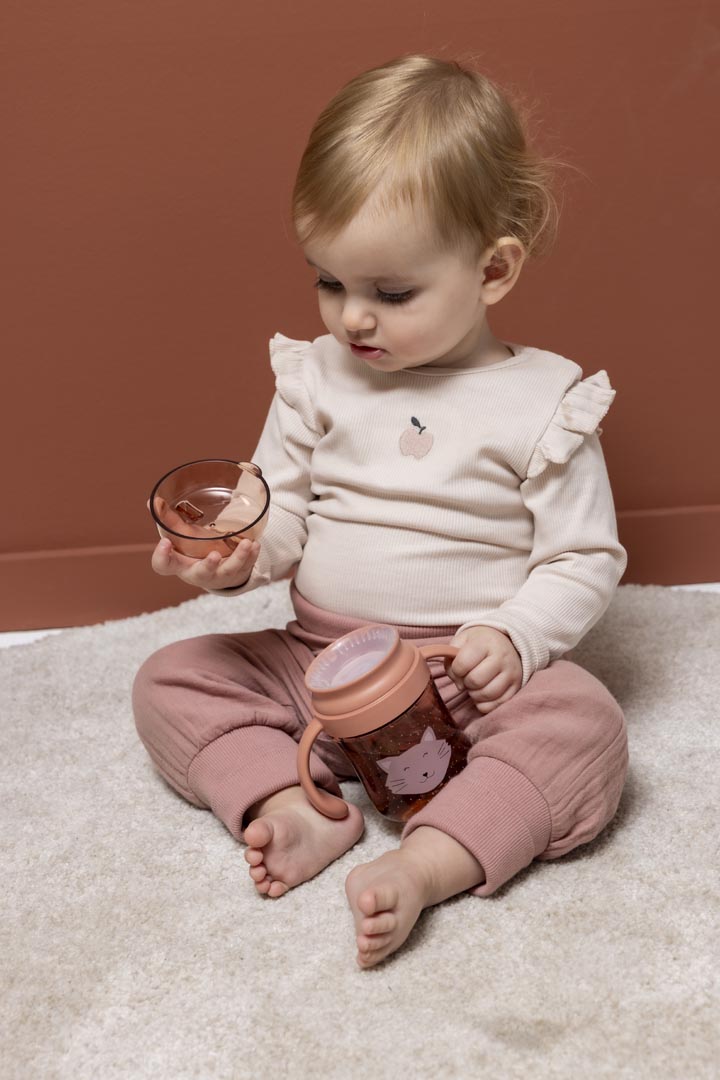 Trixie Baby Tasses et gobelets Gobelet 360° avec poignées Mrs. Cat anti-fuite