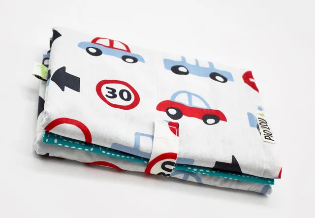 PIOLOU Le Tapis à langer nomade ti'pilote tapis à langer bleu coton éponge