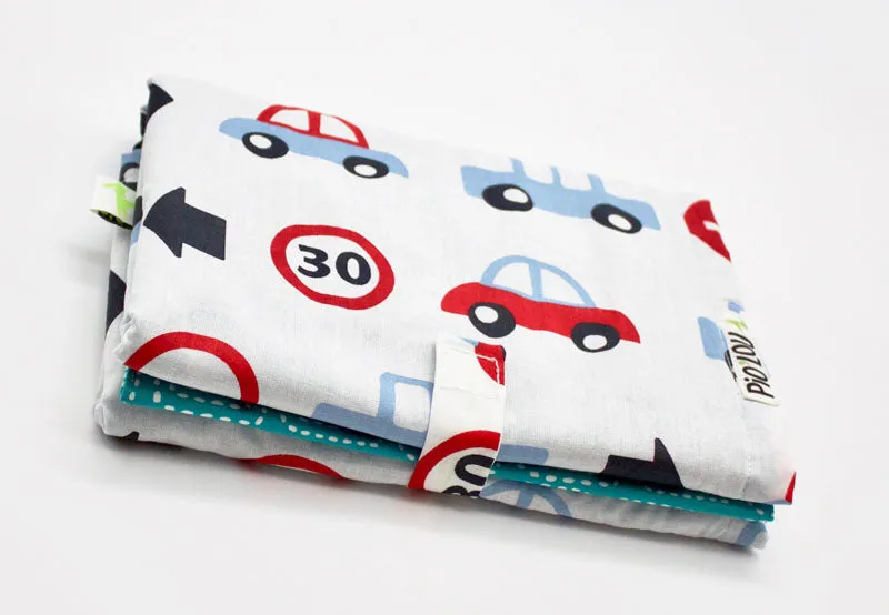 PIOLOU Le Tapis à langer nomade ti'pilote tapis à langer bleu coton éponge