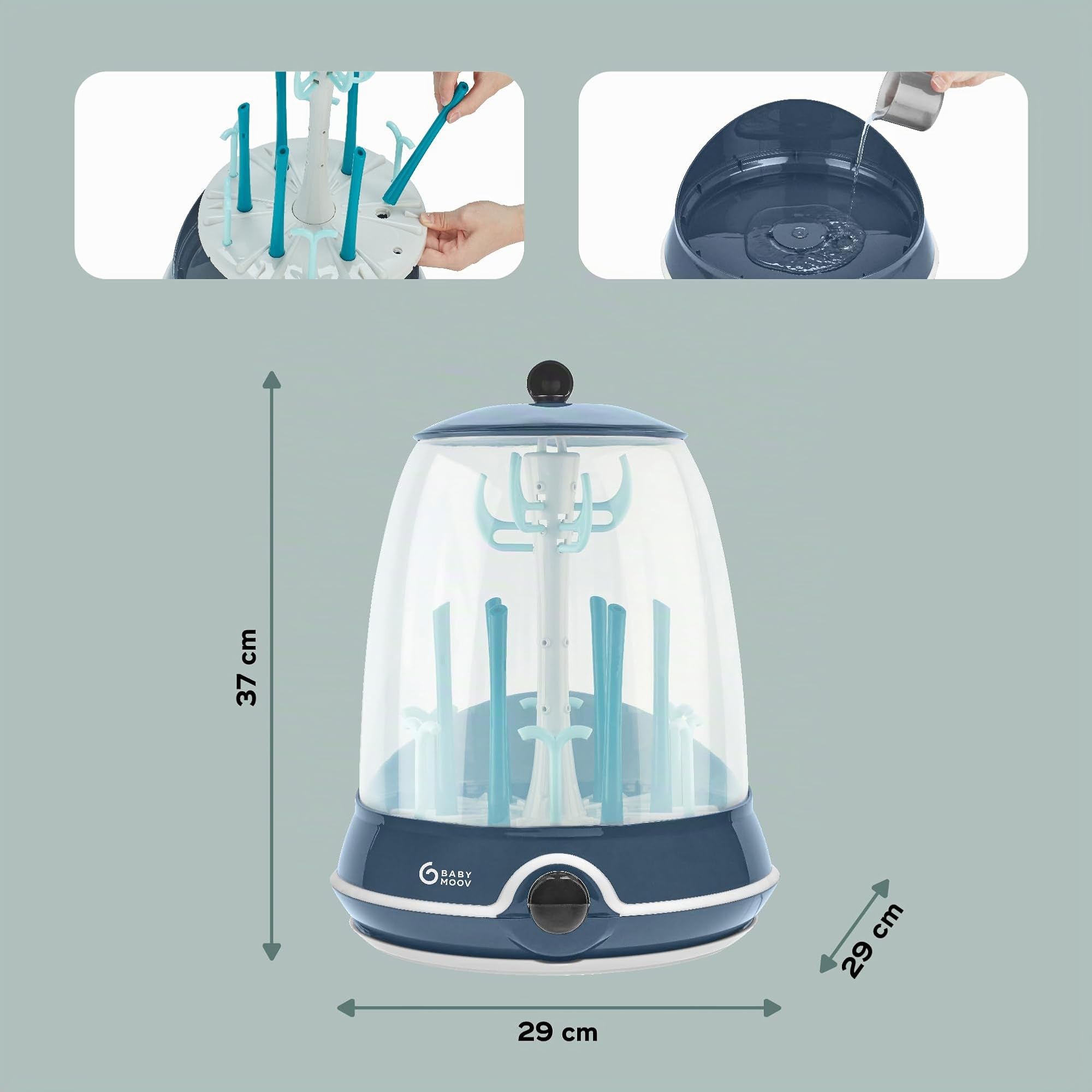 Babymoov Turbo Steam Plus stérilisateur vapeur 2 en 1 pour biberons