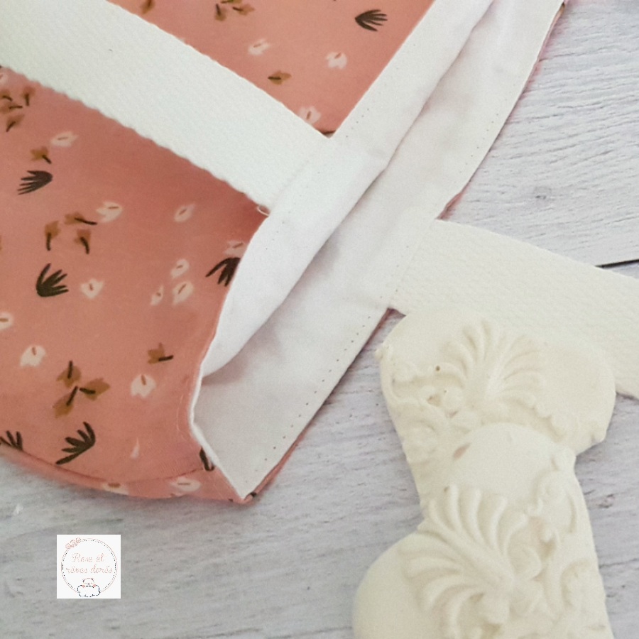 Rose et rêves dorés Sacs divers P’tit tote bag réversible Sucre d’orge coton