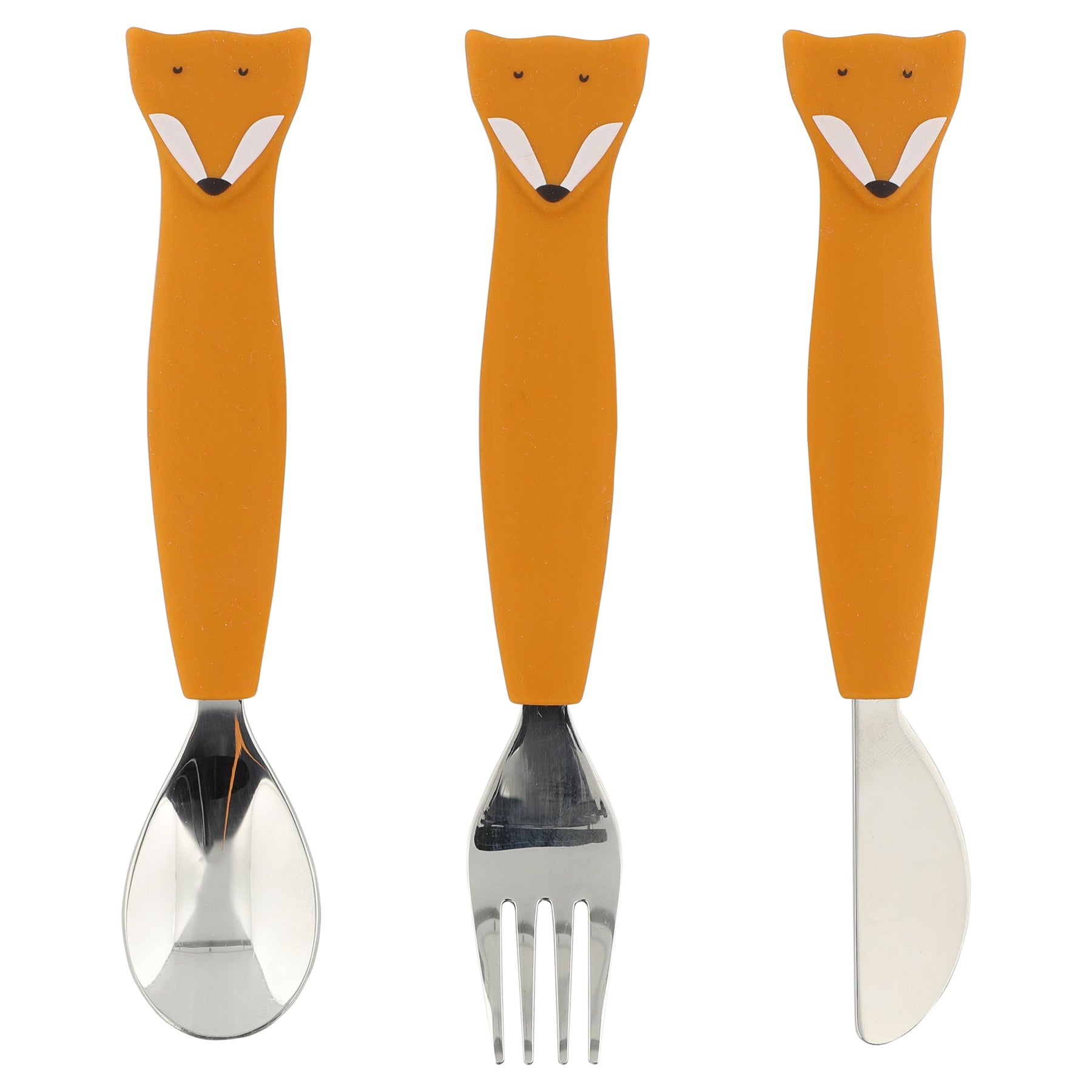 Trixie Baby Couverts 3 pièces en silicone Mr. Fox antidérapants