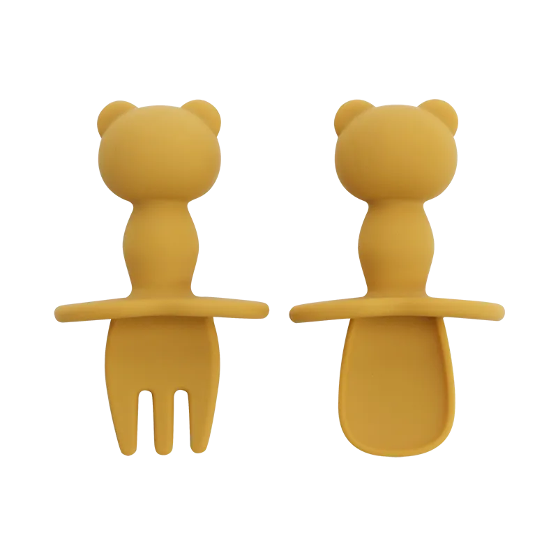 Baby-Crea Vaisselle Bébé Couvert pour Bébé en Silicone couvert rouge tomette DME