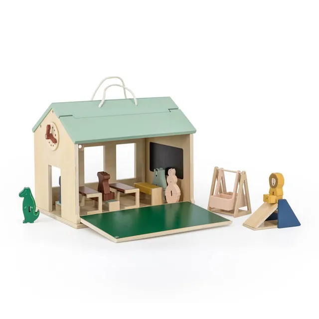 Trixie Baby Jeu symbolique École en bois avec accessoires jeu école