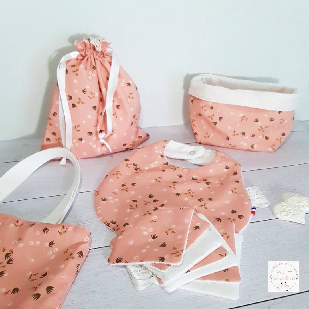 Rose et rêves dorés Sacs divers P’tit tote bag réversible Sucre d’orge coton