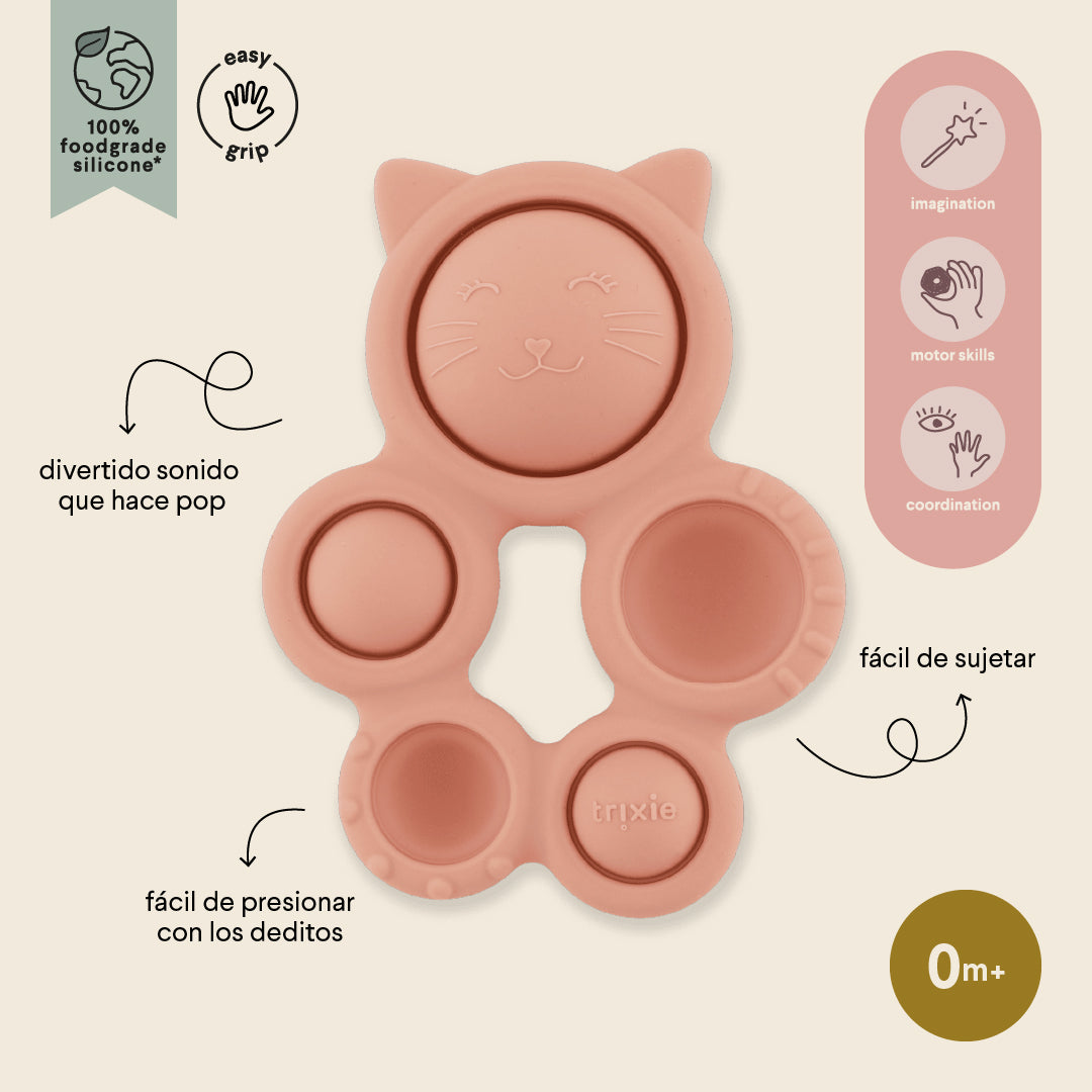 Trixie Baby Jouets sensoriels Jouet pop-it en silicone Mrs. Cat alimentaire