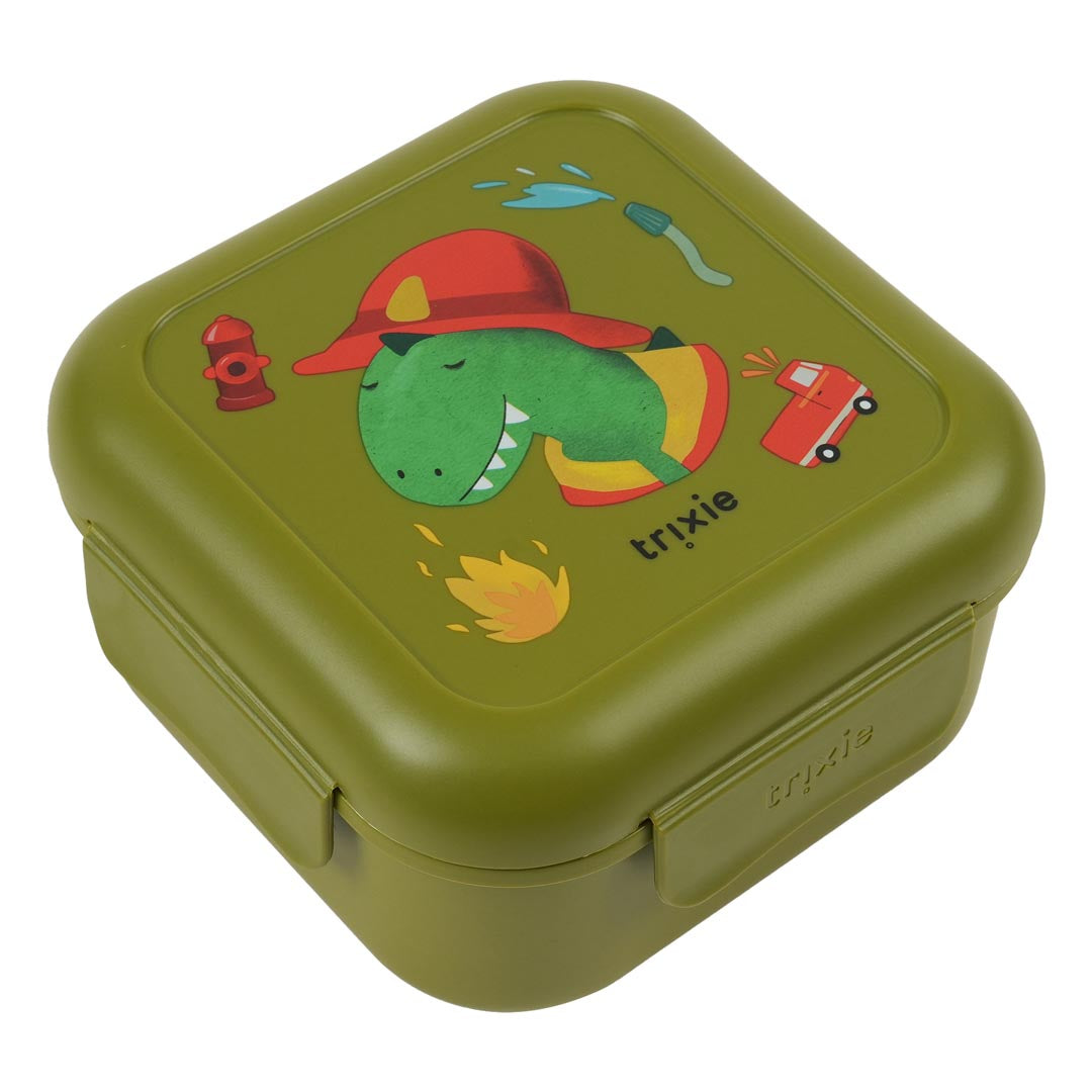 Trixie Baby Boîtes à goûter et boîtes repas Boîtes à goûter avec clips Fireman Mr. Dino