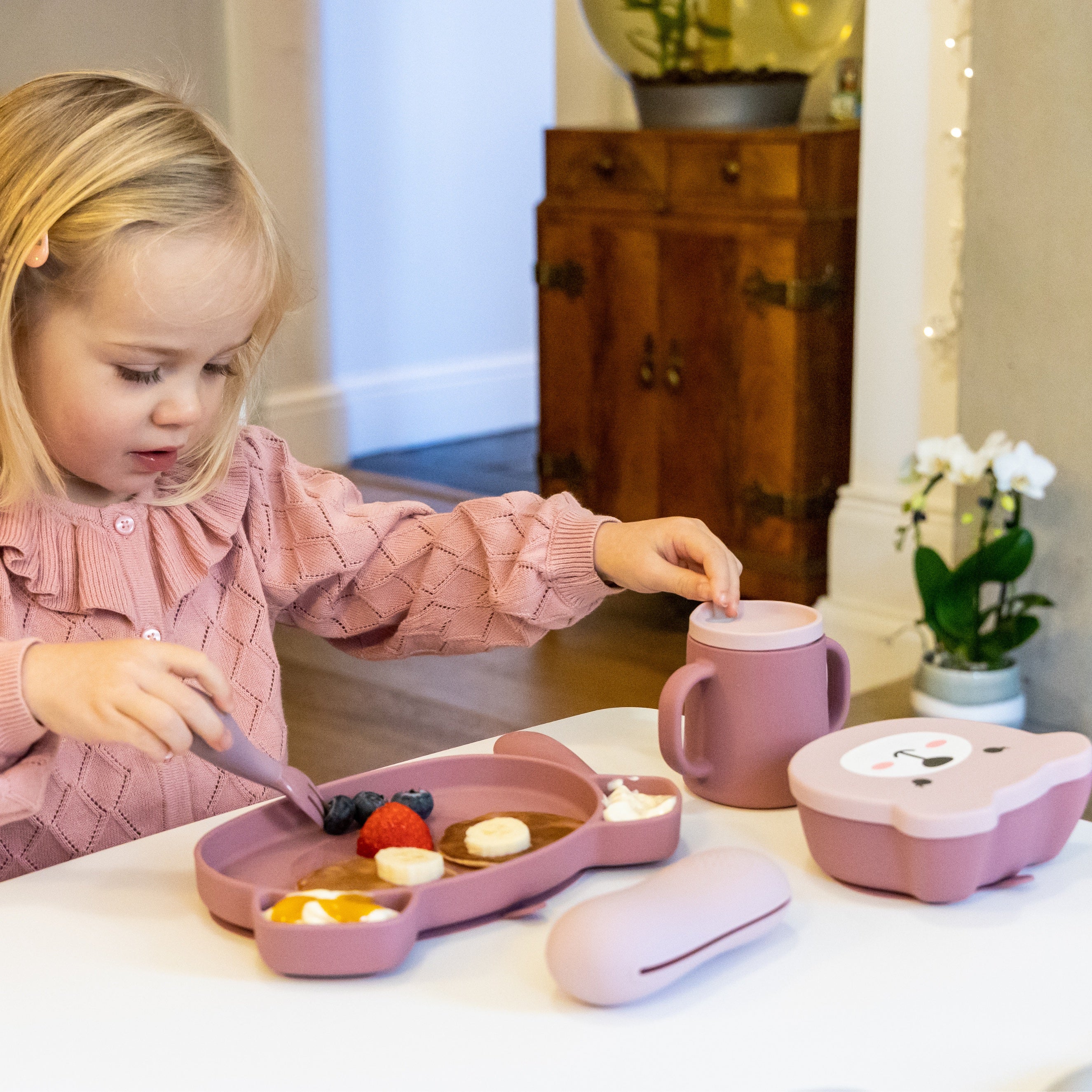 Tum Tum Bowls & Plates Baby Suction Bowl & Spoon Set bol ventouse rose