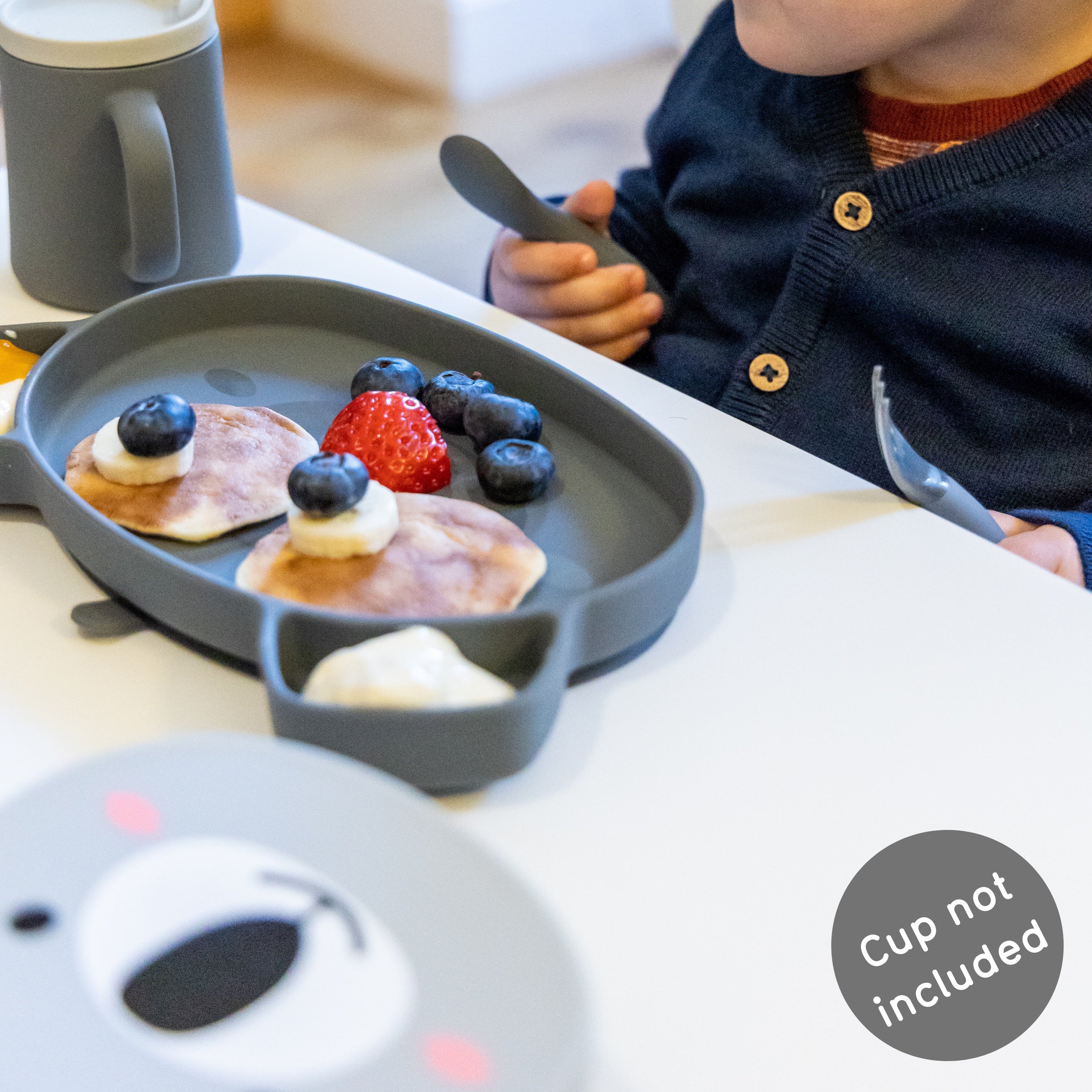 Tum Tum Bowls & Plates set repas bébé gris en silicone
