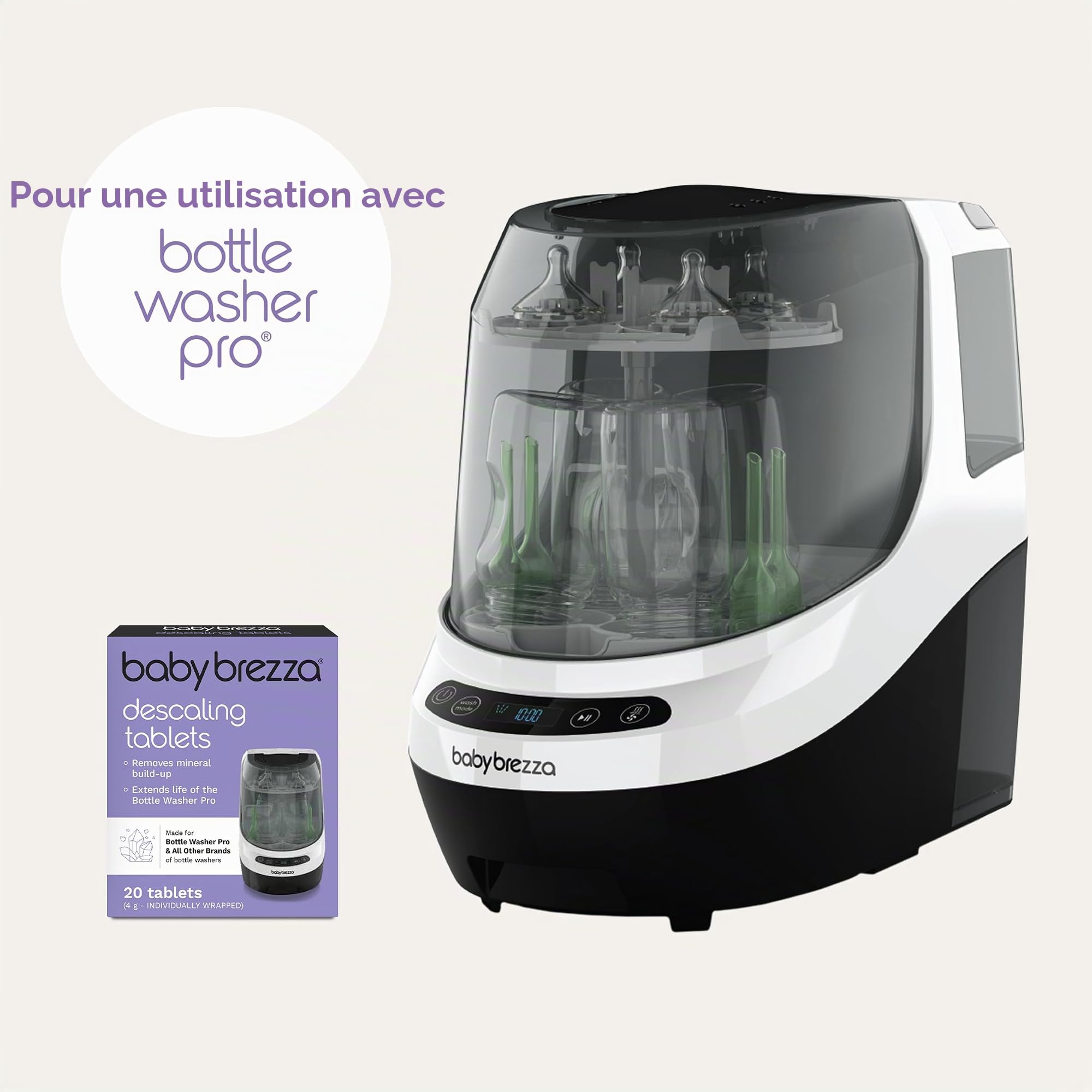 Baby Brezza Pièces et entretien pastilles détartrantes Bottle Washer Pro 20 pièces