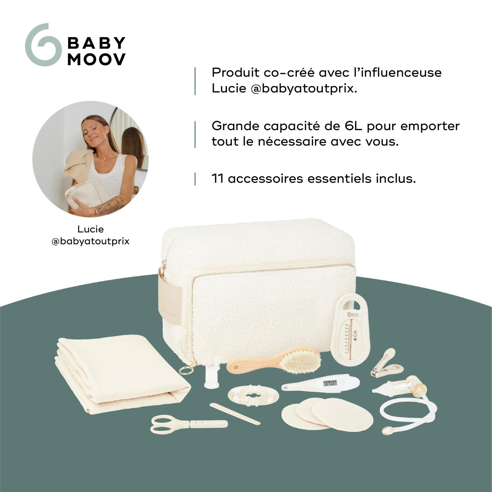 Babymoov Moov / Moov & trousse de soin bébé 11 accessoires beige 6 L