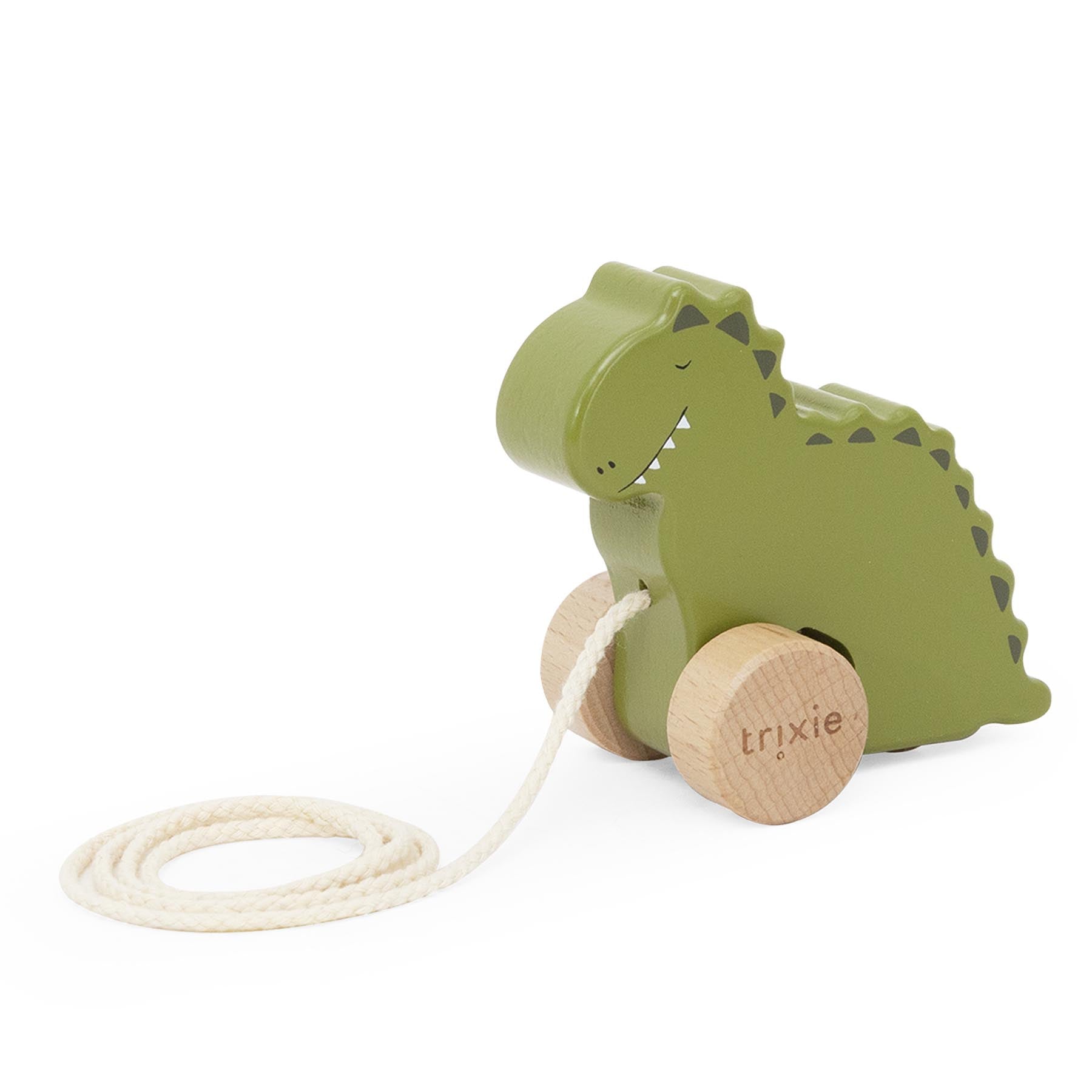 Trixie Baby Jouets à pousser et à tirer Petit jouet à tirer en bois Mr. Dino jouet FSC