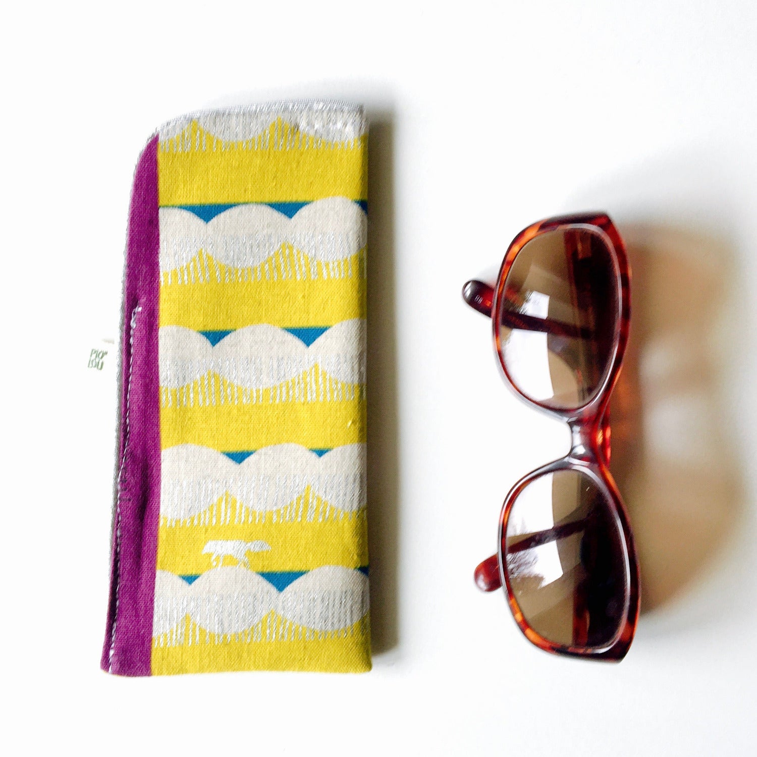 PIOLOU L’étui à Lunettes étui à lunettes jaune argenté renforcé