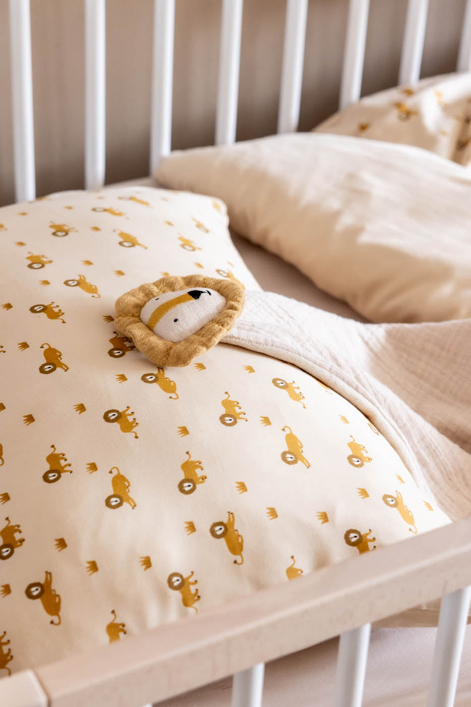 Trixie Baby Literie de bébé Housse de couette lit bébé Lively Lion 100 x 140 cm coton