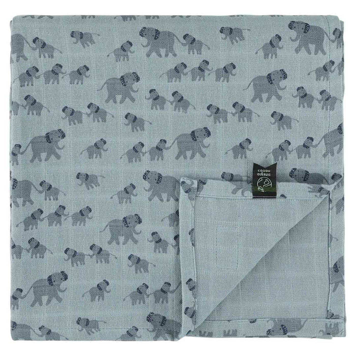 Trixie Baby Langes en mousseline 110 x 110 cm Enchanting Elephant coton bio