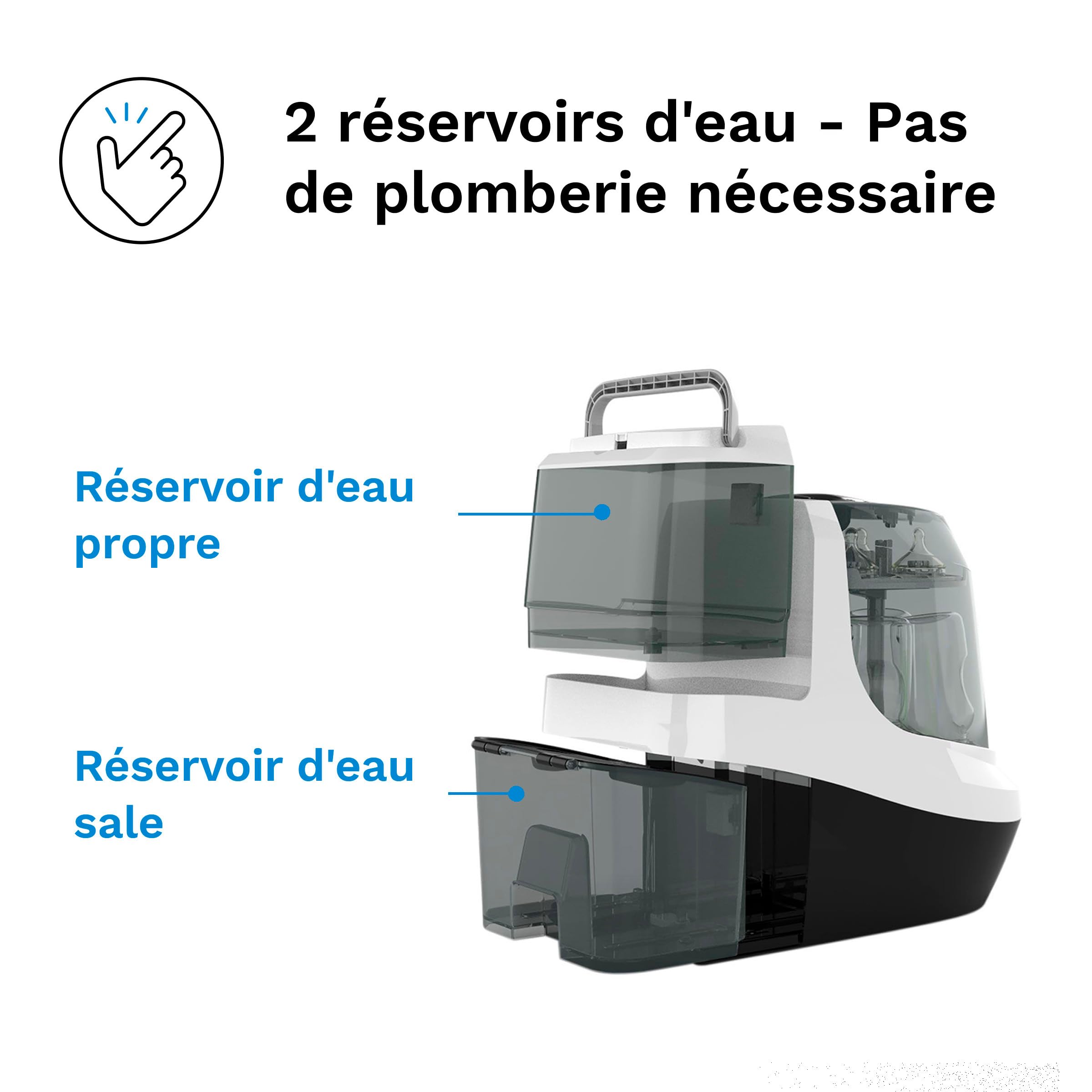 Baby Brezza Bottle Washer Pro lave-biberons noir et blanc, 4 biberons