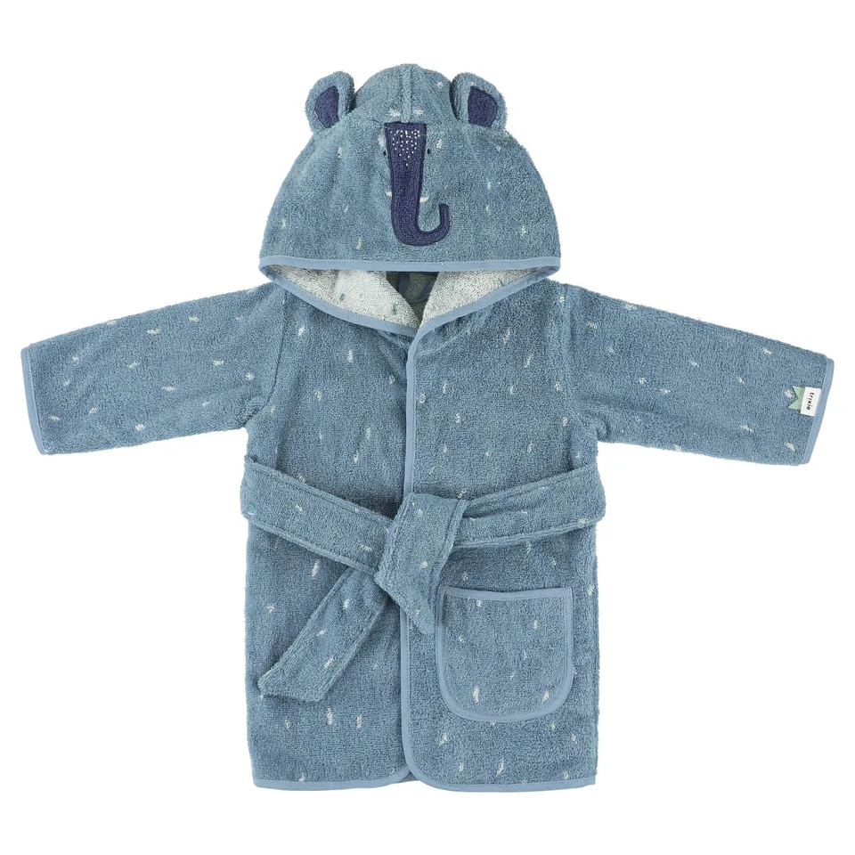 Trixie Baby Capes de bain Peignoir 1-2 ans Mrs. Elephant coton bio