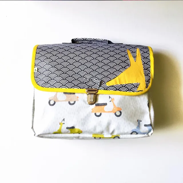 PIOLOU Le Cartable Maternelle cartable léger scooters noir et blanc