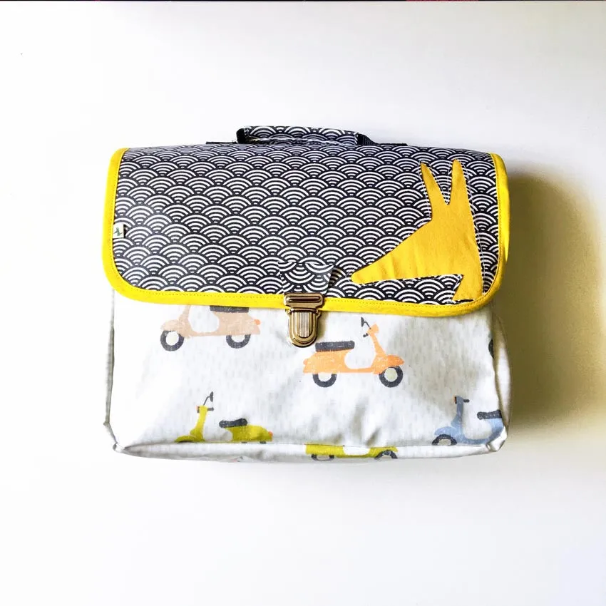 PIOLOU Le Cartable Maternelle cartable léger scooters noir et blanc