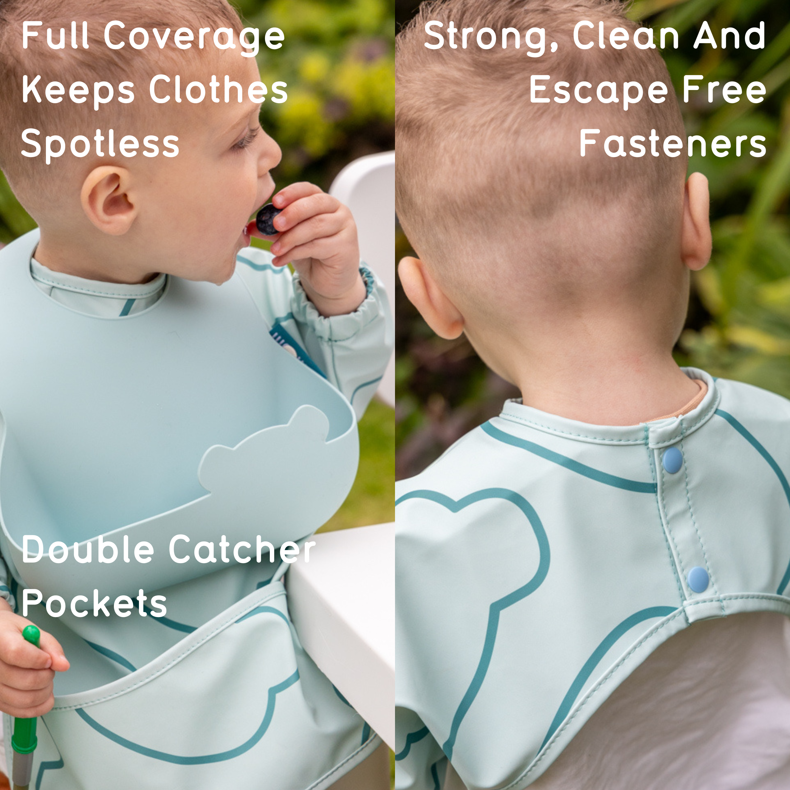 Tum Tum Weaning Baby Weaning Bibs Bundle bavoirs bleu repas silicone