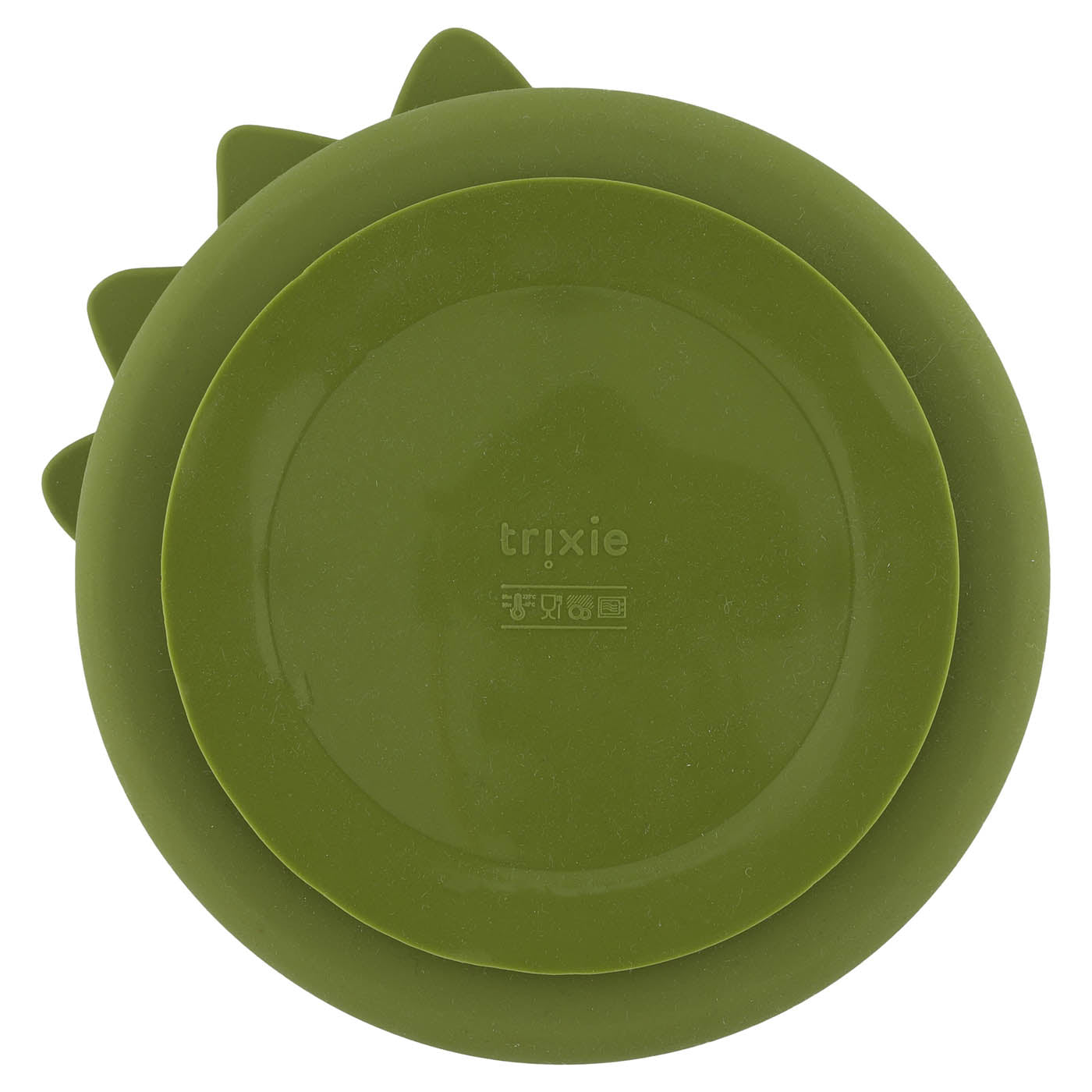 Trixie Baby Vaisselle Assiette avec ventouse en silicone et compartiments Mr. Dino