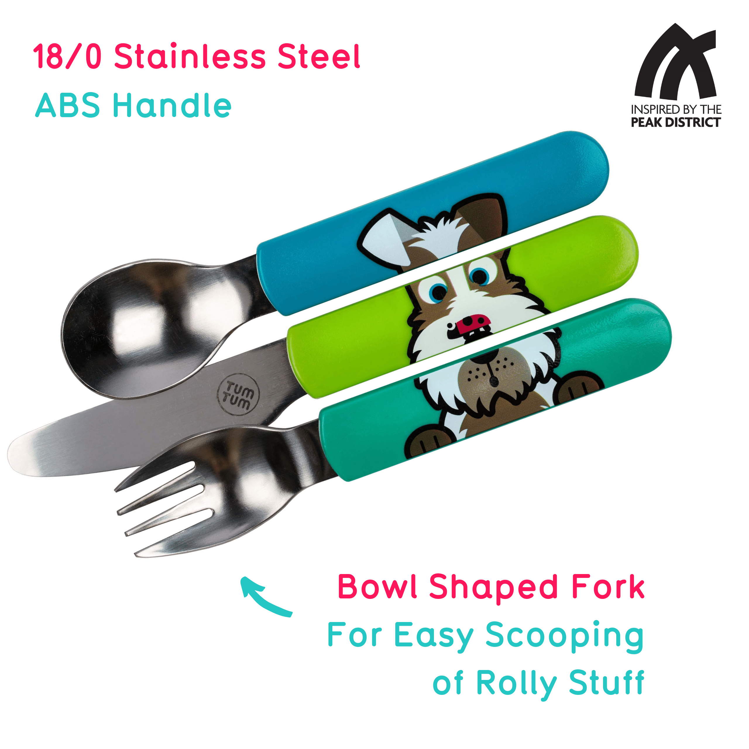 Tum Tum Cutlery Scruff the Dog couverts enfant avec étui