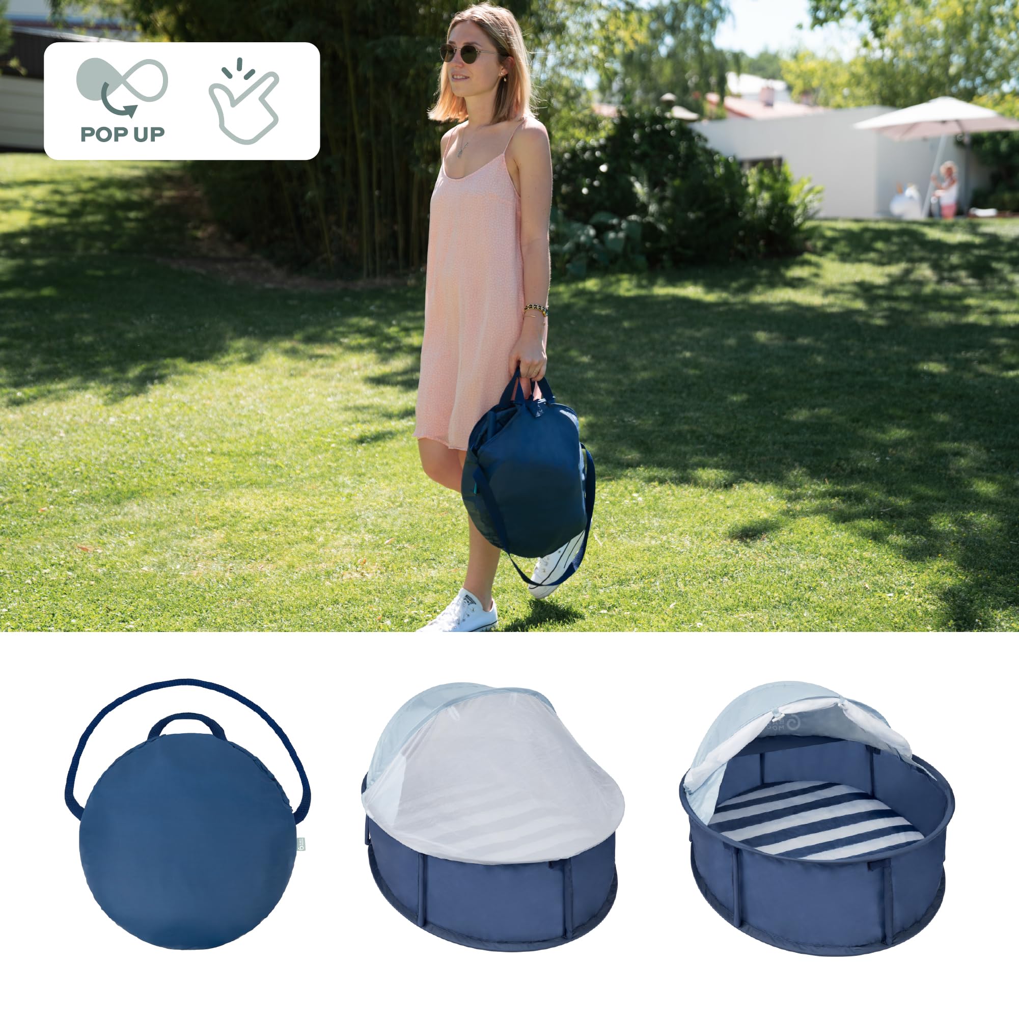 Babymoov Babyni aire de jeux bébé Marinière anti-UV FPS 50+