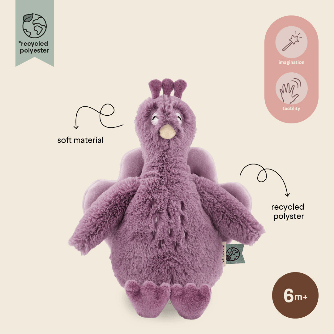 Trixie Baby Premiers jouets Animal en peluche bébé Mrs. Peacock