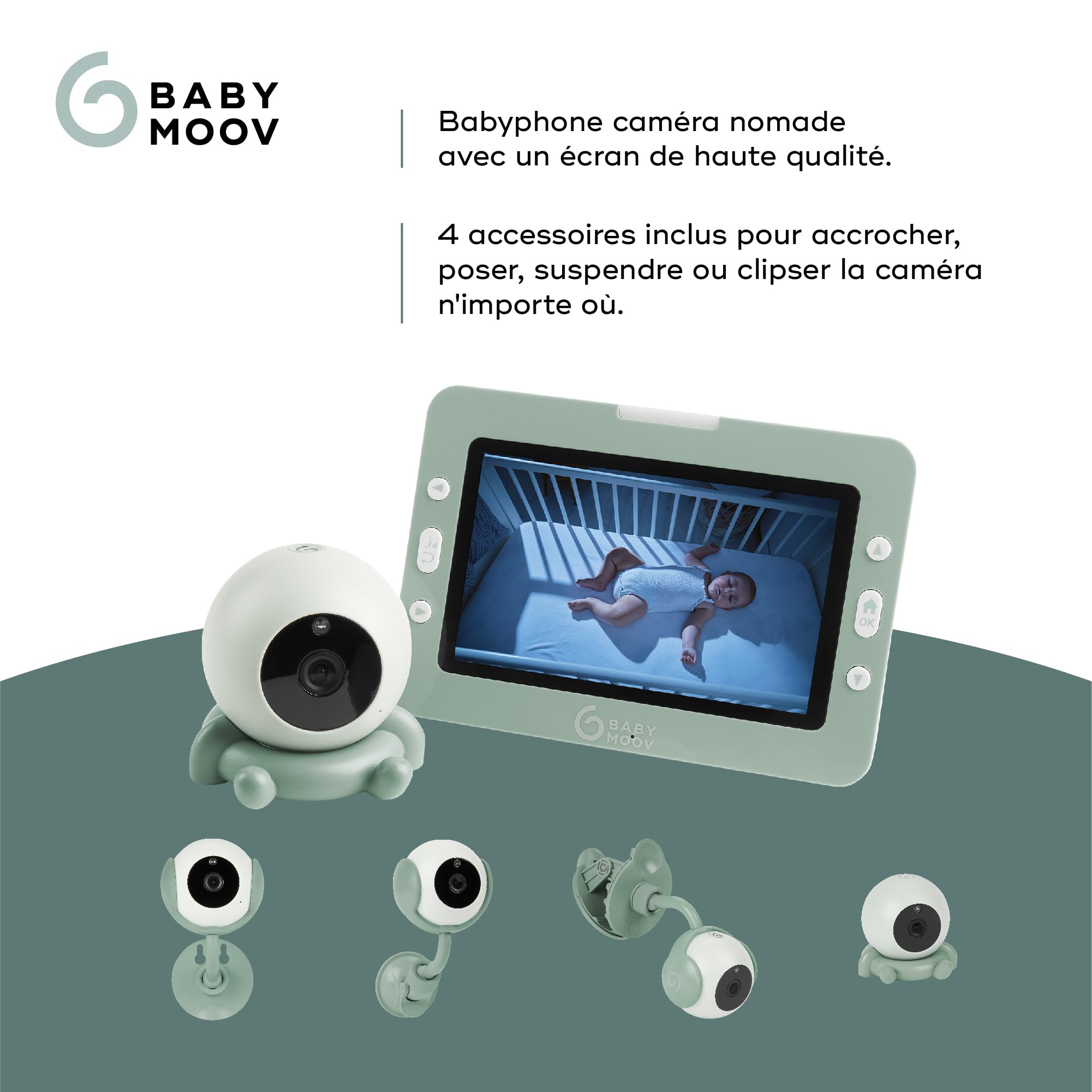 Babymoov YOO Go+ babyphone vidéo HD 5 pouces, caméra nomade