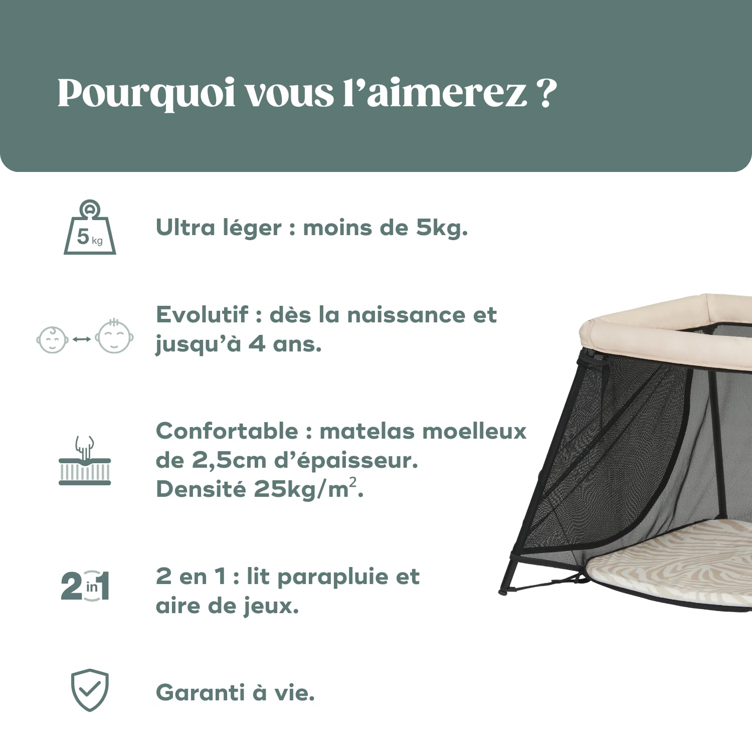 Babymoov Moov / Moov & Moov Sleep lit parapluie naissance à 4 ans