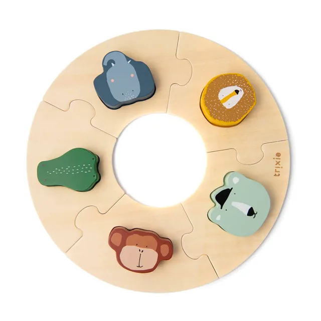 Trixie Baby Jeux, puzzles & livres Puzzle rond en bois puzzle bois