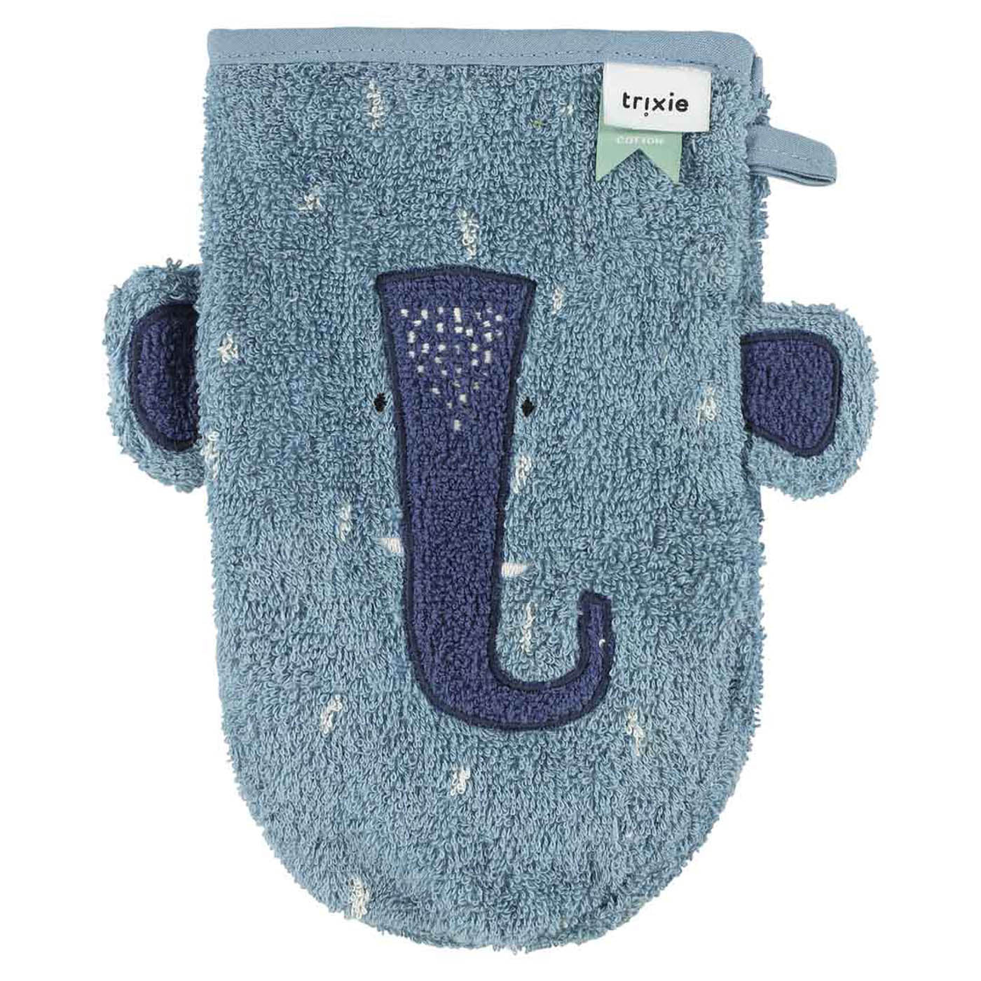 Trixie Baby Gants de toilette Mr. Dino et Mrs. Elephant lot de 2 coton bio