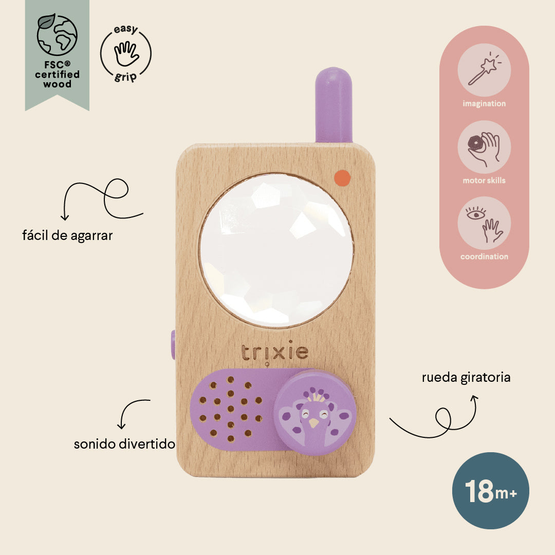 Trixie Baby Jeu symbolique talkie-walkie en bois Mrs. Peacock