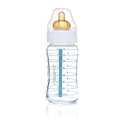Natae Biberons biberon en verre 240 ml à tétine en caoutchouc naturel